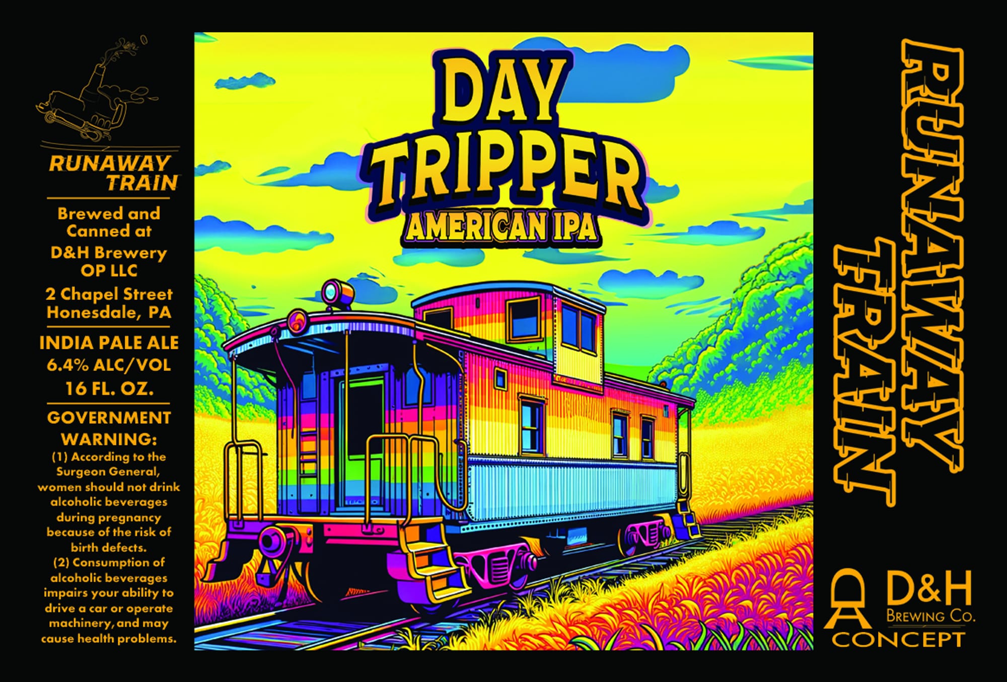 Runaway Train Day Tripper by D&H Brewery Co. LLC - beer label