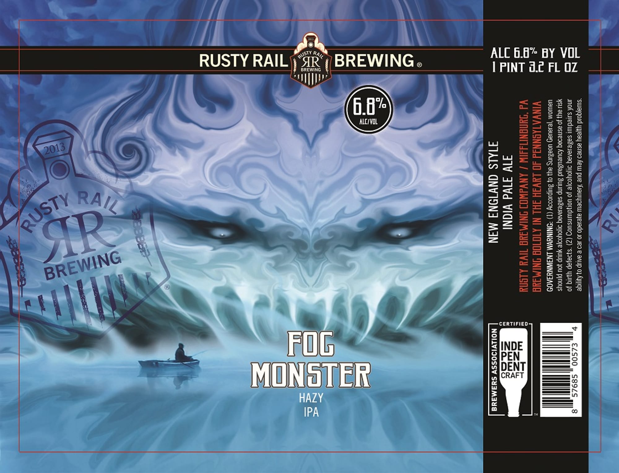Fog Monster by Rusty Rail Brewing - beer label