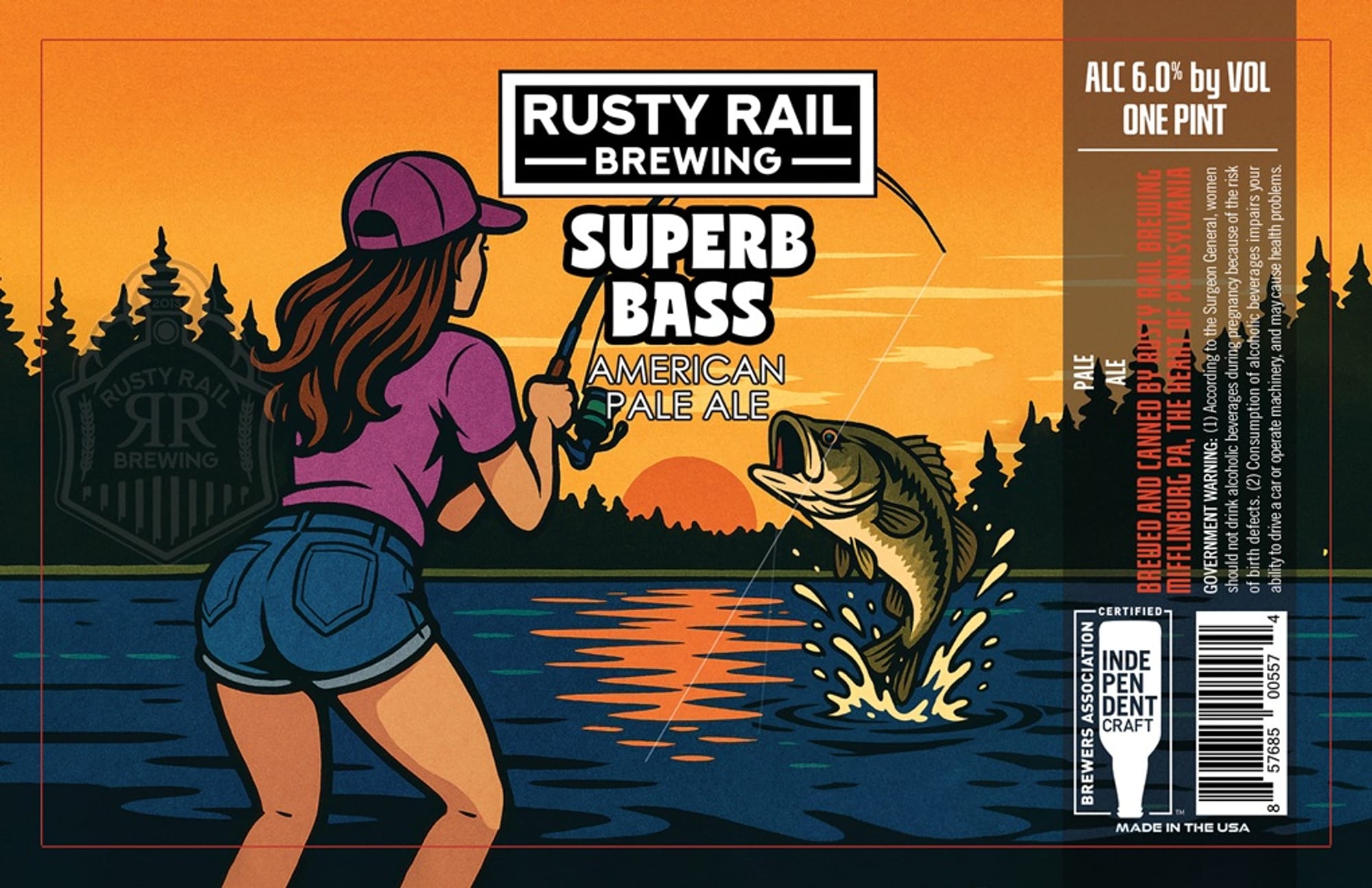 Superb Bass by Rusty Rail Brewing - beer label