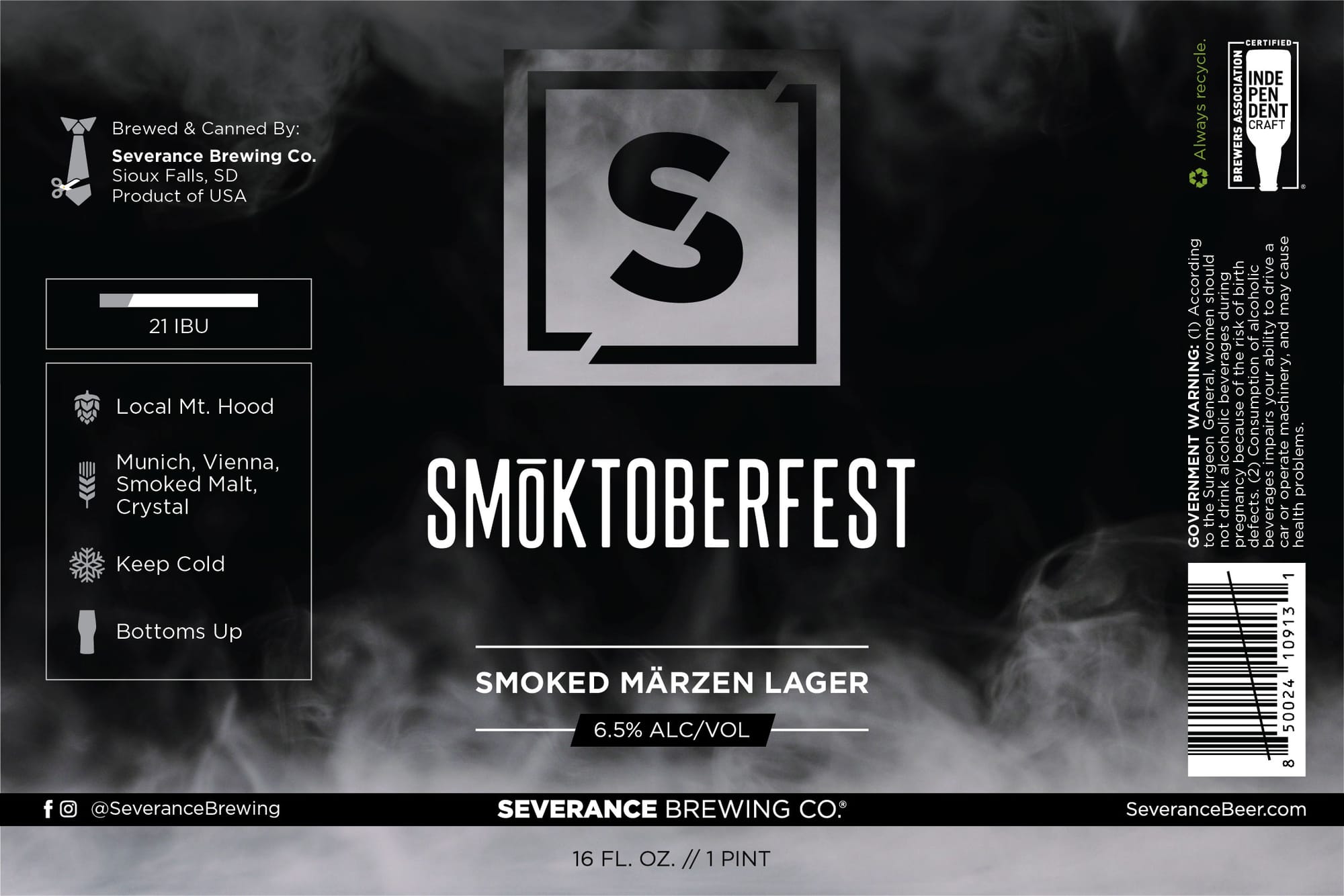 Smoktoberfest by Severance Brewing Co. - beer label