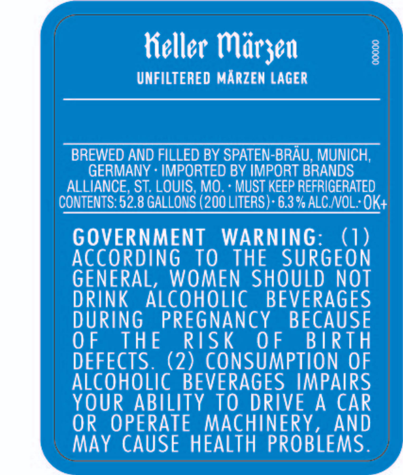 Keller Märzen by Spaten-Bräu - beer label