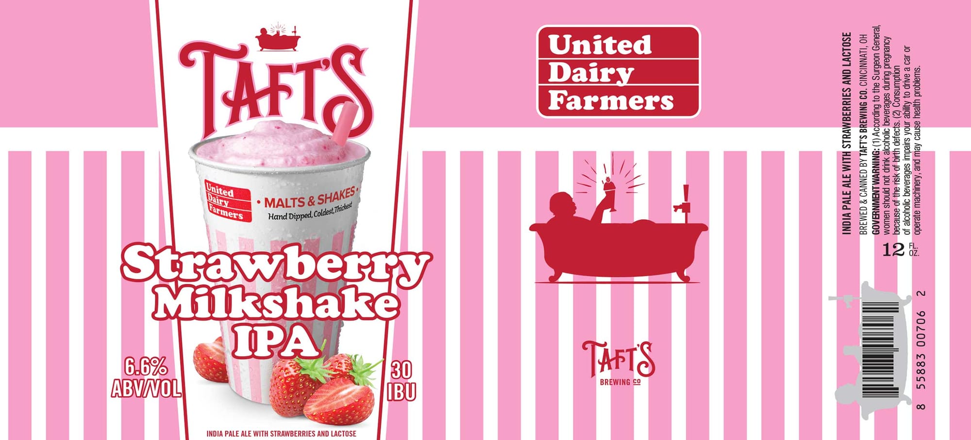 Strawberry Milkshake IPA by Taft's Brewing Co. - beer label