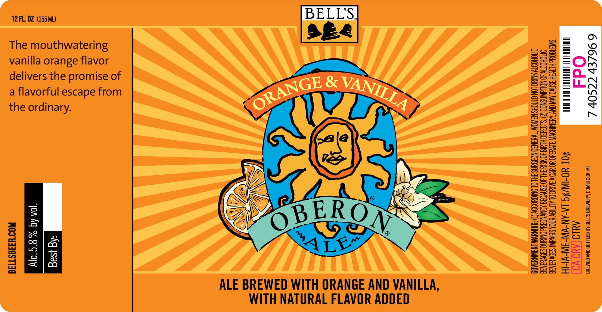 Oberon Ale by Bell’s Brewery - beer label