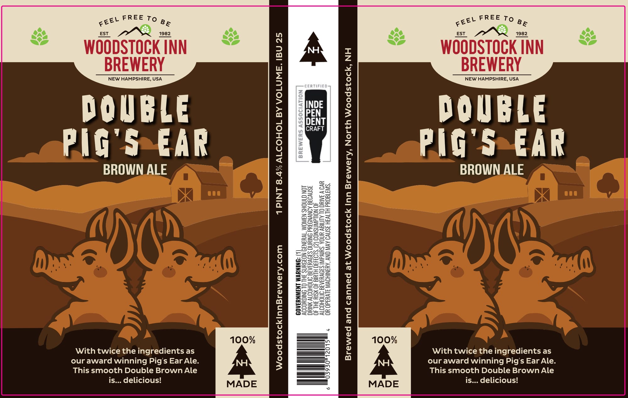 Double Pig's Ear by Woodstock Inn Brewery - beer label