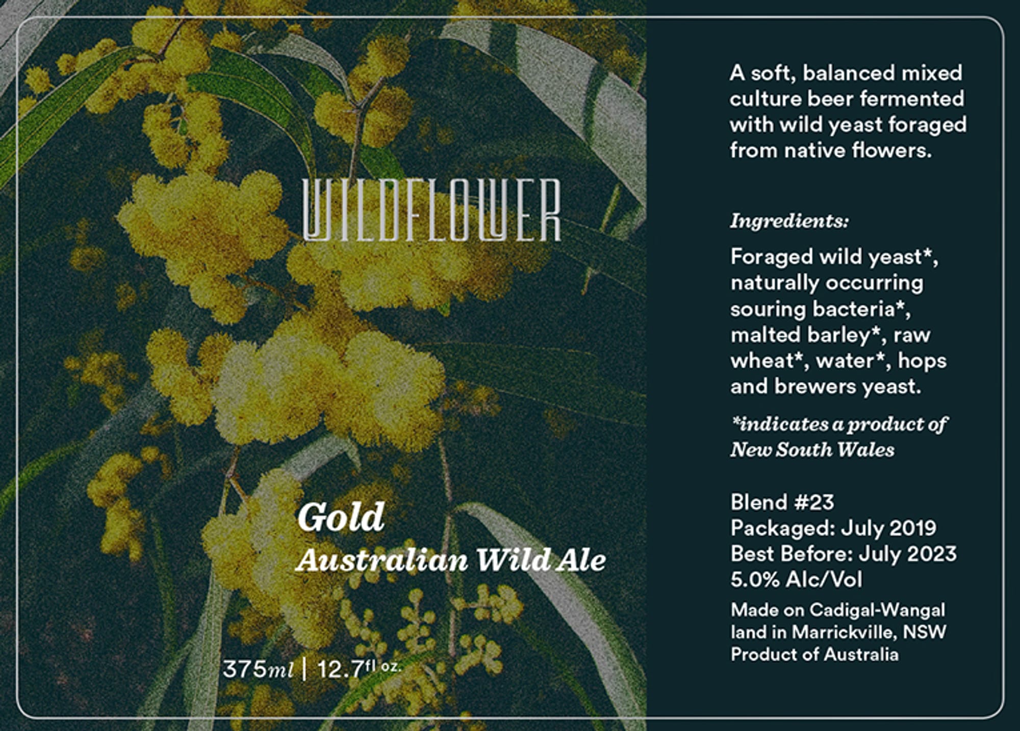 Gold by Wildflower - beer label