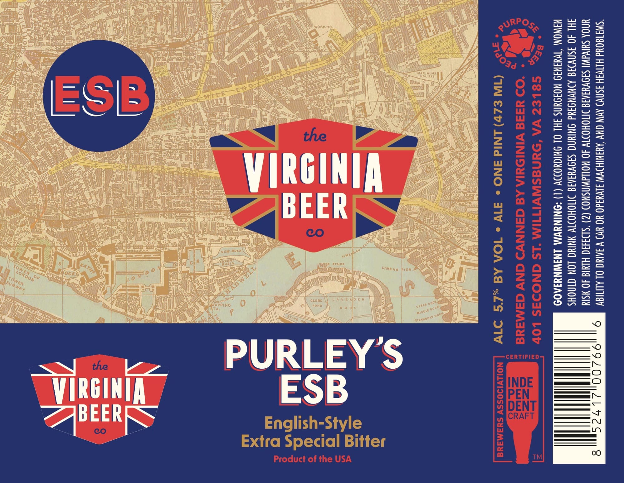 Purley’s ESB by The Virginia Beer Co. - beer label