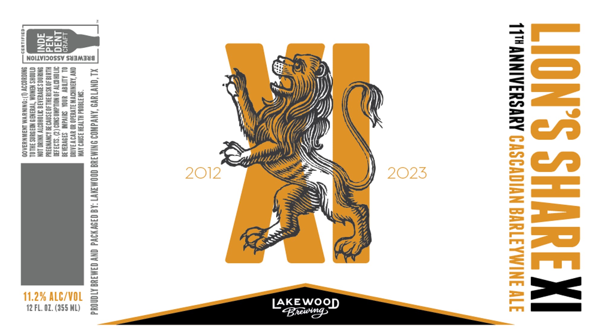 Lion’s Share XI by Lakewood Brewing - beer label