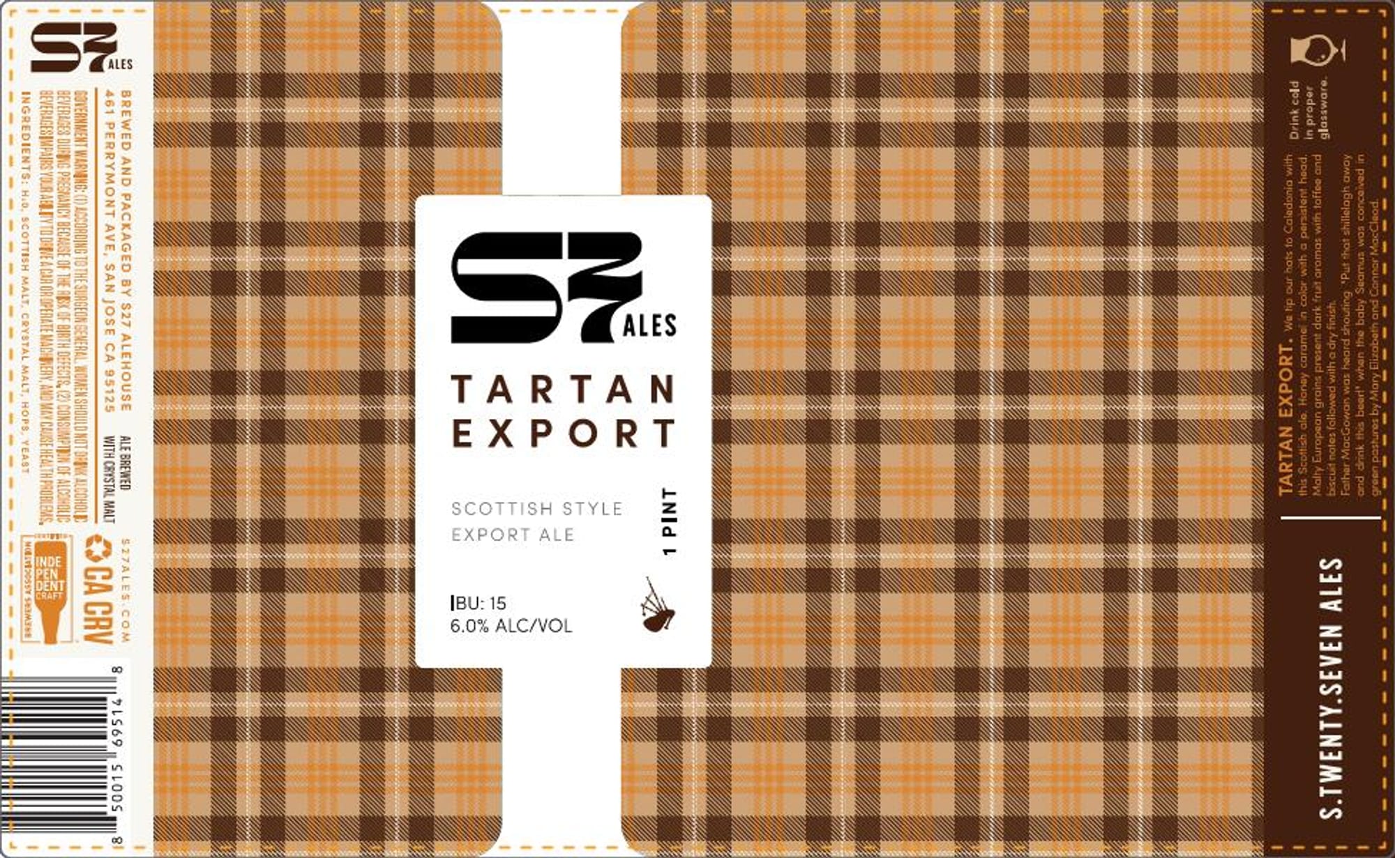 Tartan Export by S2 Ales - beer label