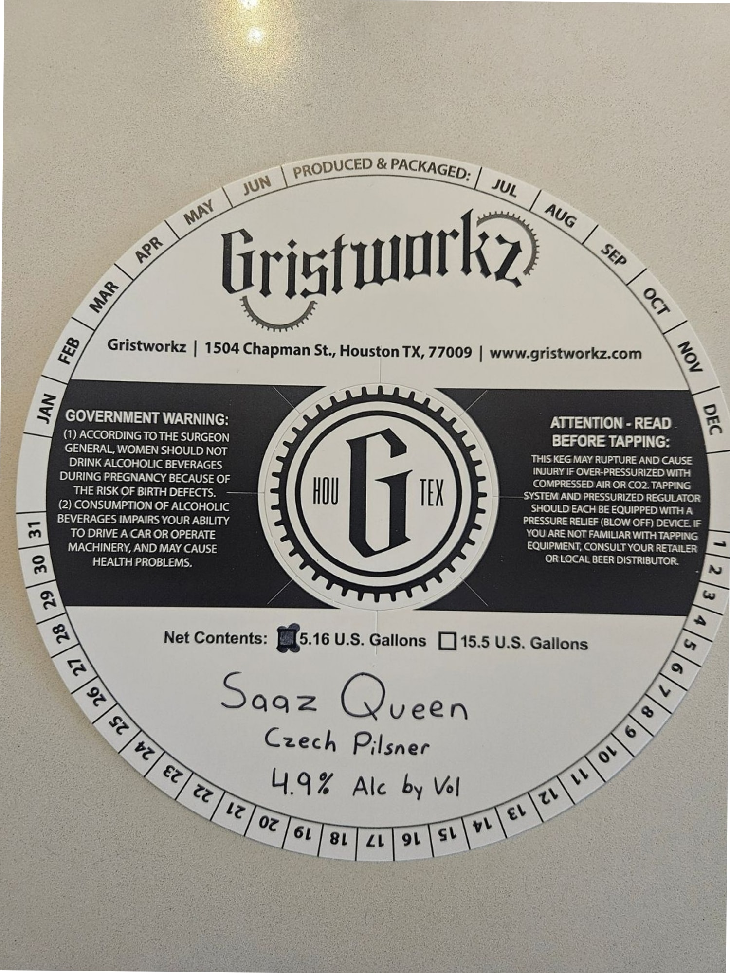 Saaz Queen by Gristworkz - beer label