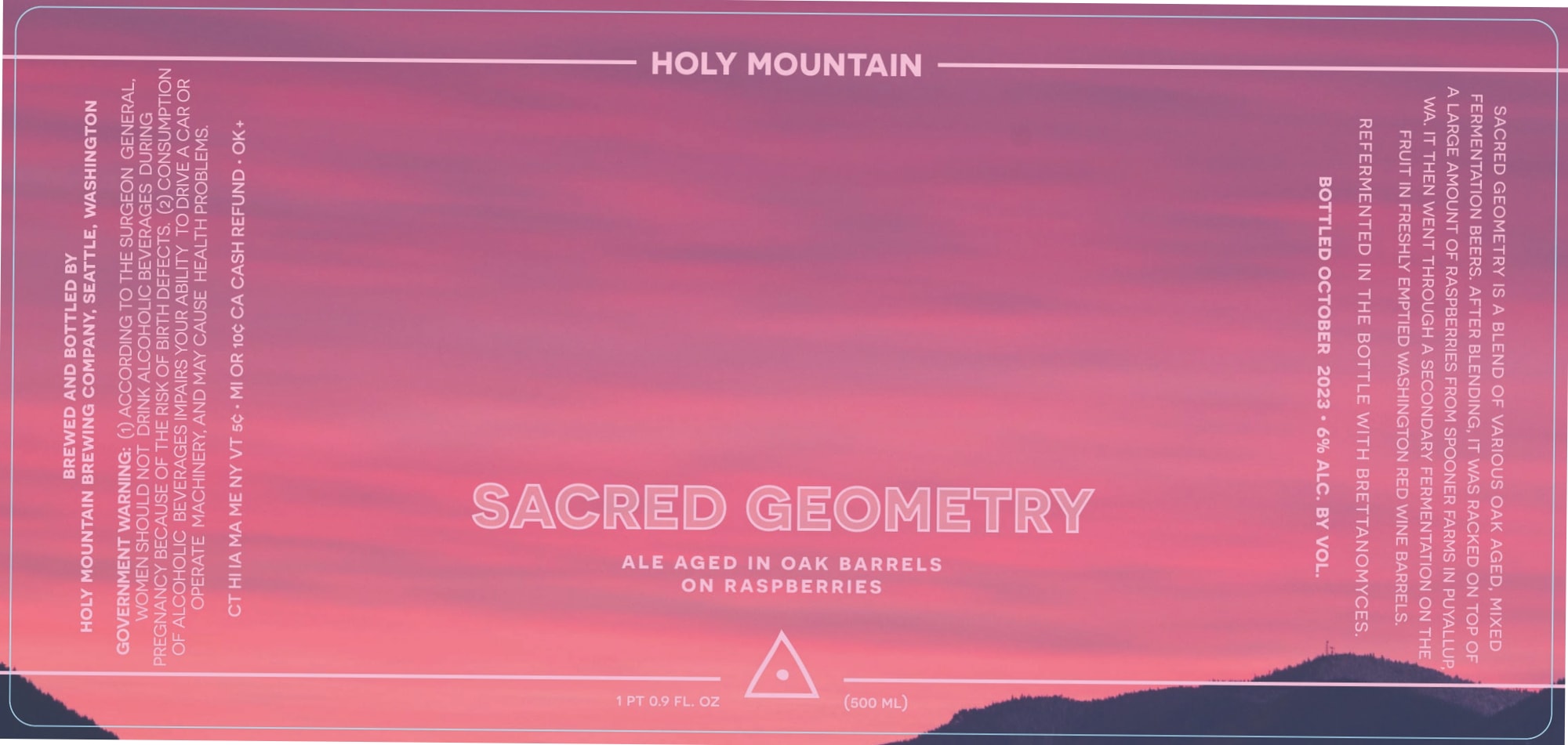 Sacred Geometry by Holy Mountain Brewing Company - beer label
