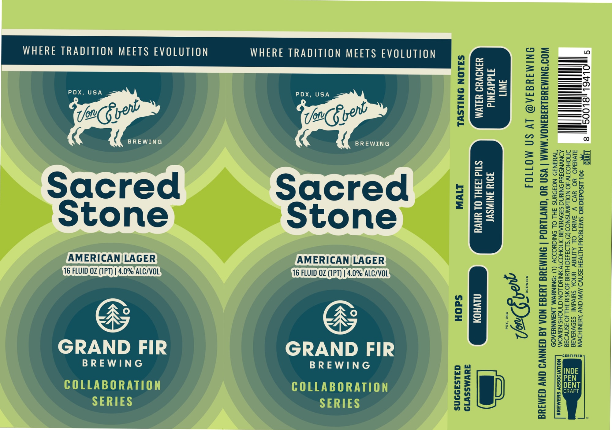 Sacred Stone by Von Ebert Brewing - beer label