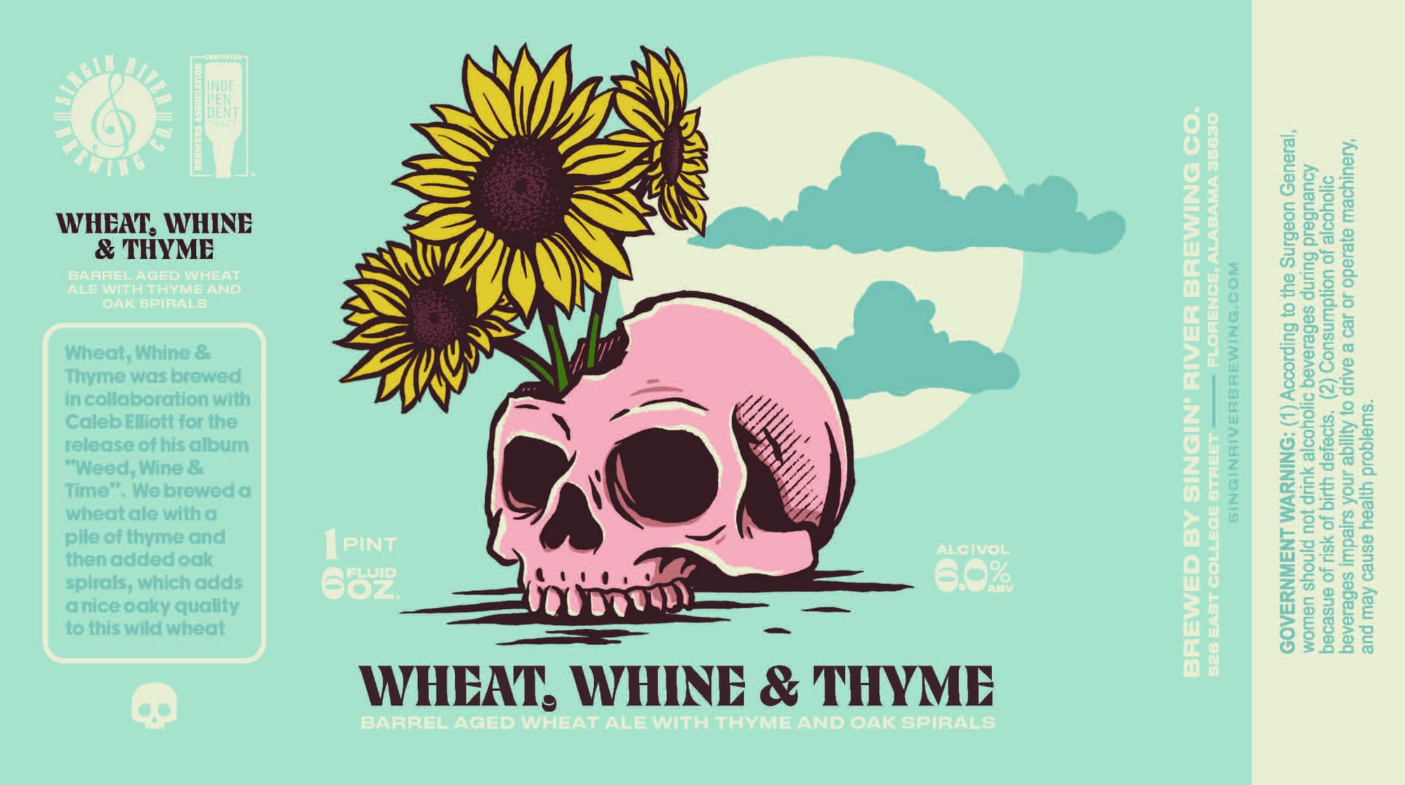 Wheat, Whine & Thyme by Singin’ River Brewing Co. - beer label