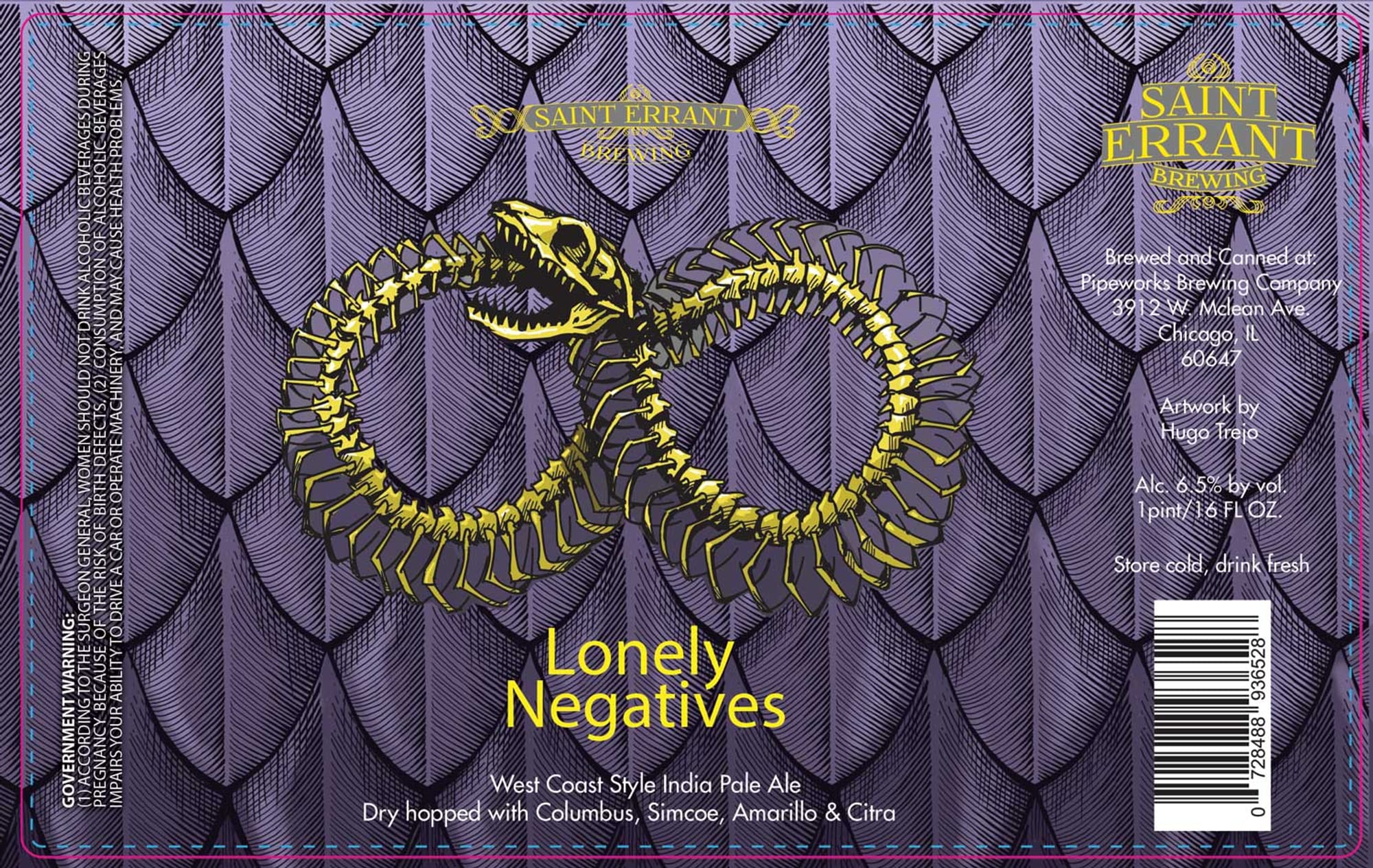 Lonely Negatives by Saint Errant Brewing - beer label