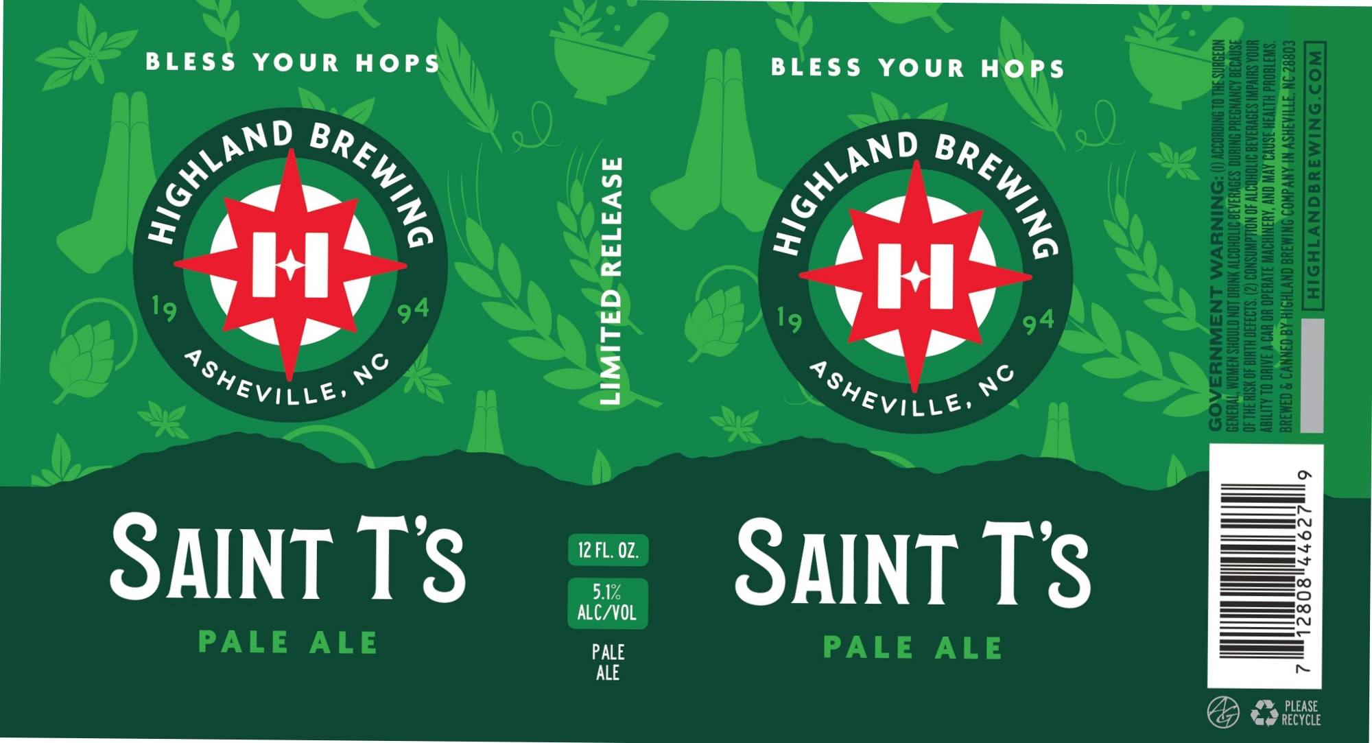Saint T’s Pale Ale by Highland Brewing Company - beer label
