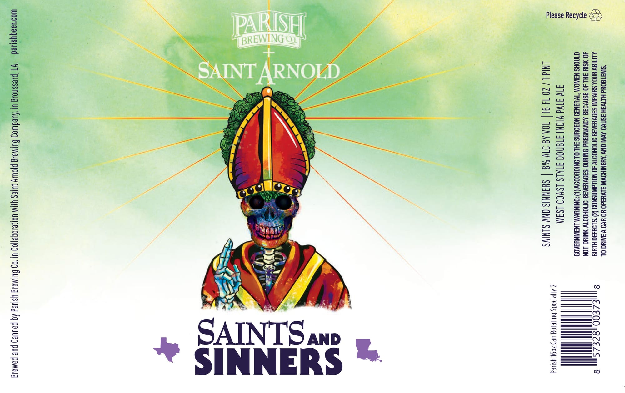 Saints and Sinners by Parish Brewing Co. - beer label