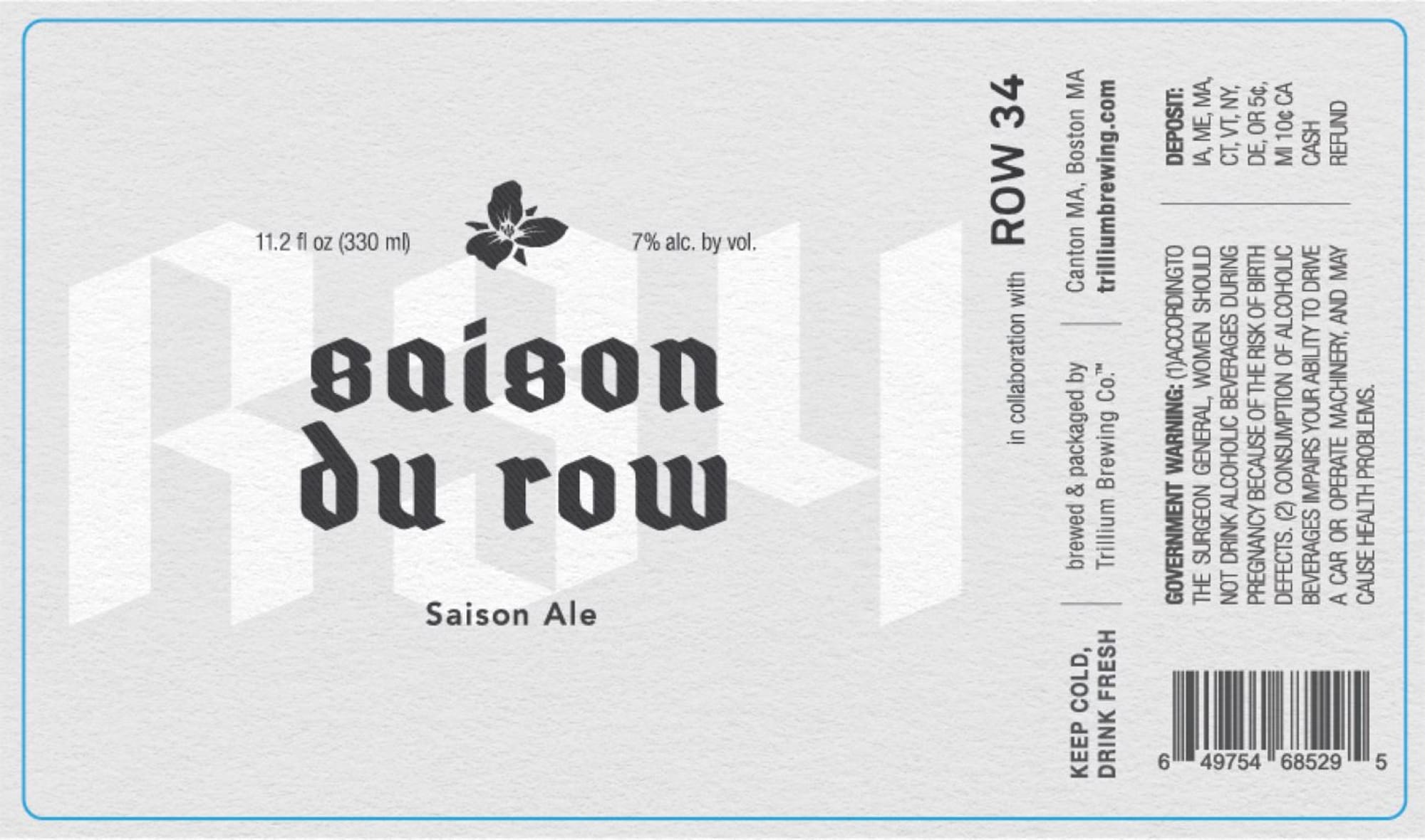Saison du Row by Trillium Brewing - beer label