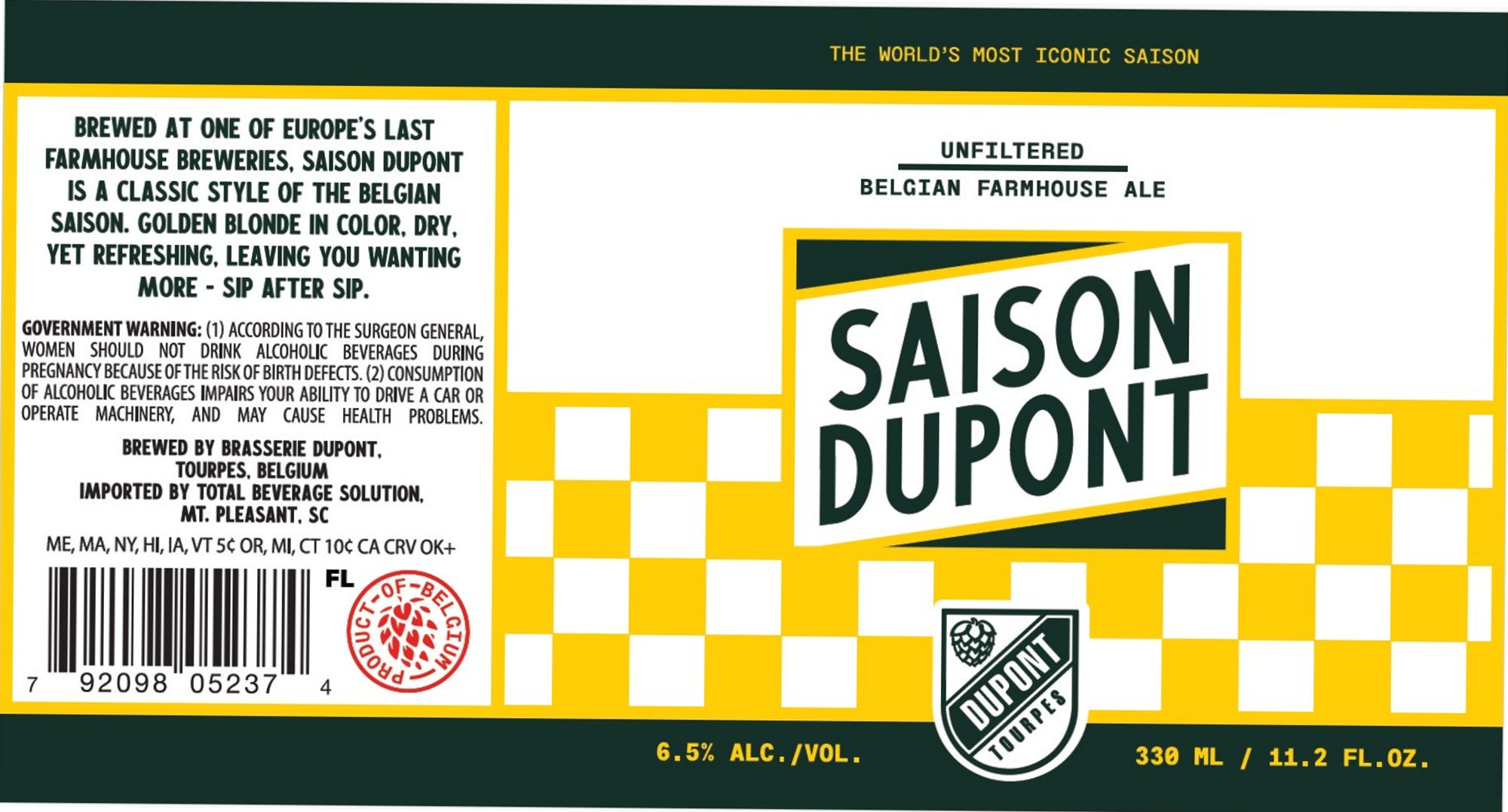 Saison Dupont by Brasserie Dupont - beer label