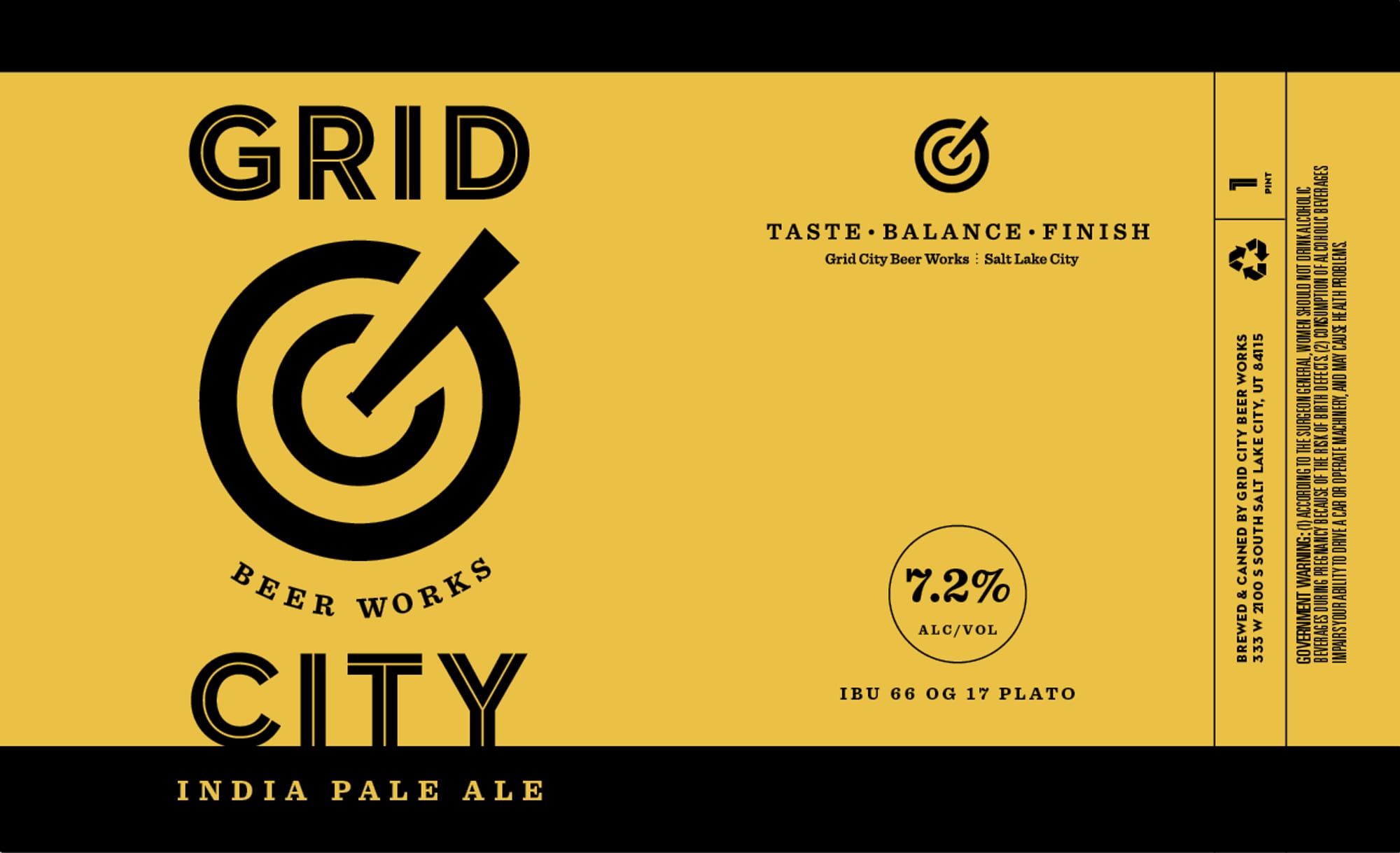 Salt Lake City by Grid City Beer Works - beer label