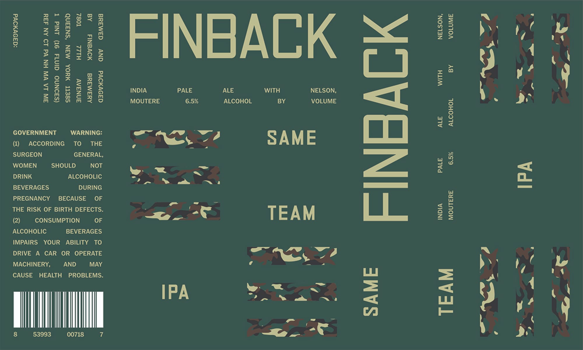 Same Team by Finback Brewery - beer label