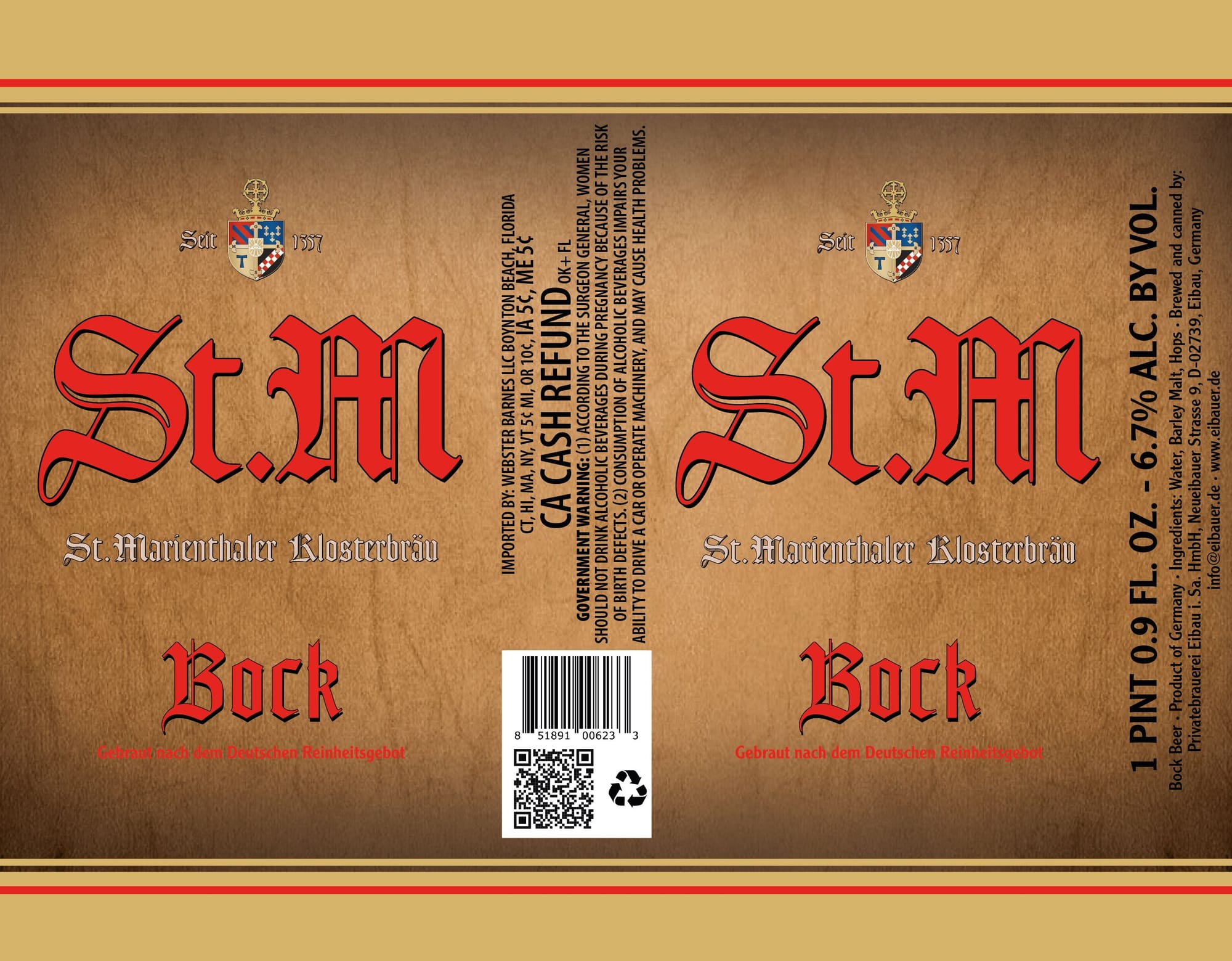 Samichlaus Hefe-Bock by St. Marienhaler Klosterbräu - beer label