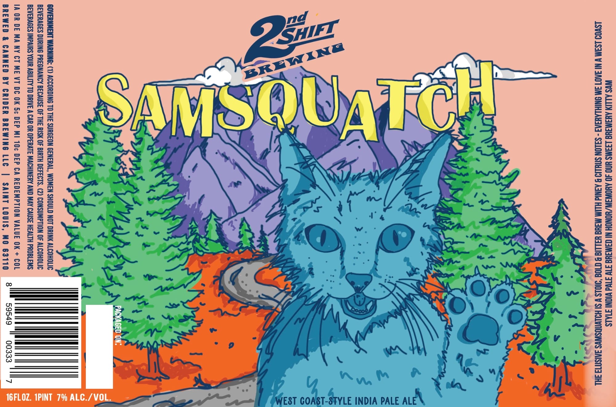 Samsquatch by 2nd Shift Brewing - beer label