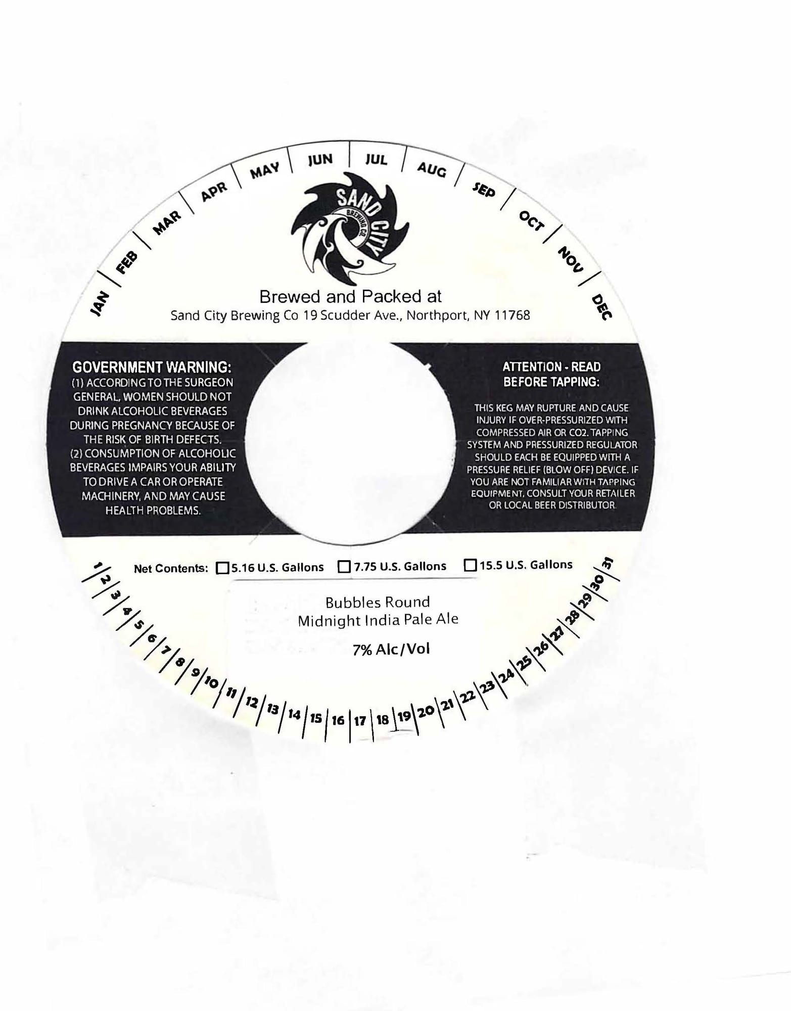 Midnight India Pale Ale by Sand City Brewing Co - beer label