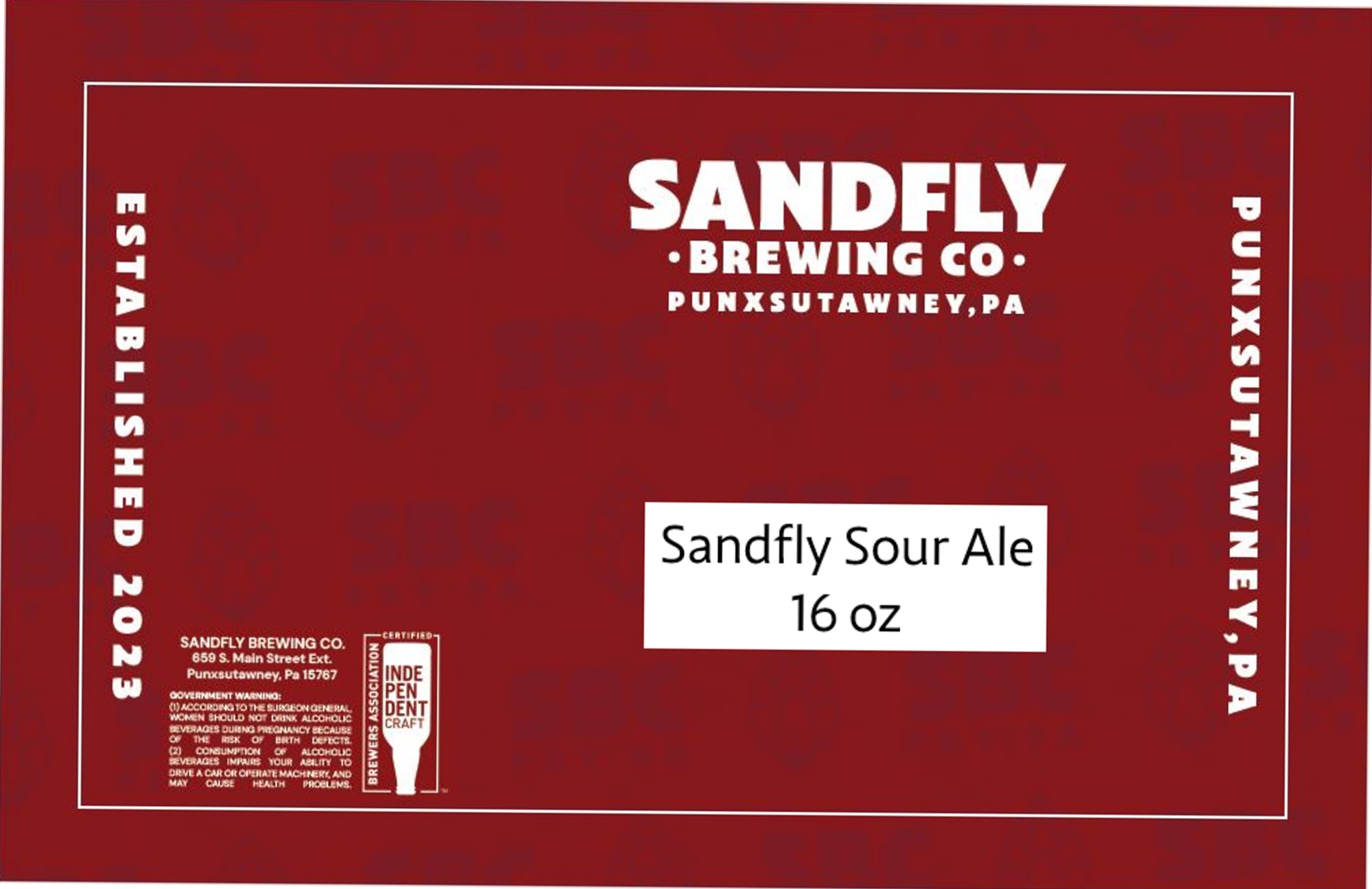 Sandfly Sour Ale by Sandfly Brewing Co. - beer label