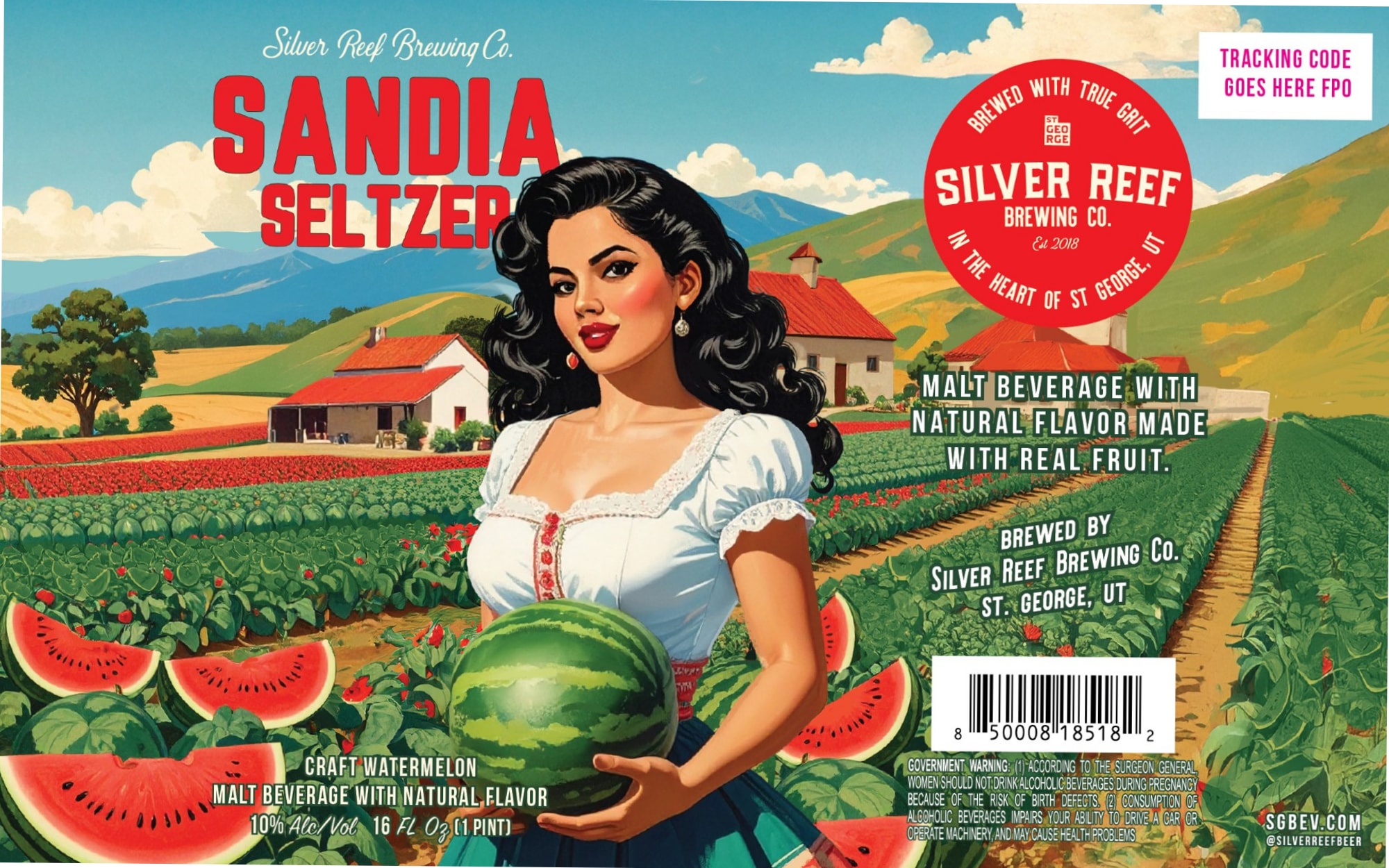 Sandia Seltzer by Silver Reef Brewing Co. - beer label