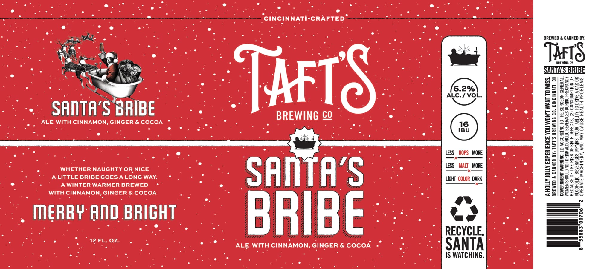 Santa's Bribe by Taft's Brewing Co. - beer label