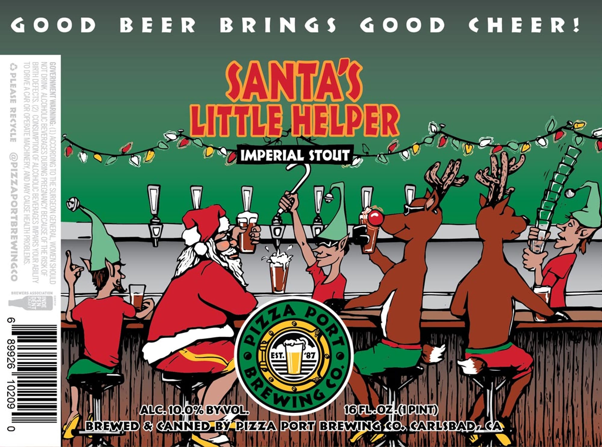 Santa’s Little Helper by Pizza Port Brewing Co. - beer label