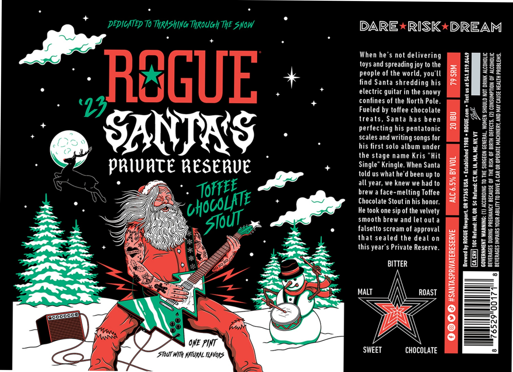 Santa's Private Reserve ‘23 by Rogue Ales & Spirits - beer label