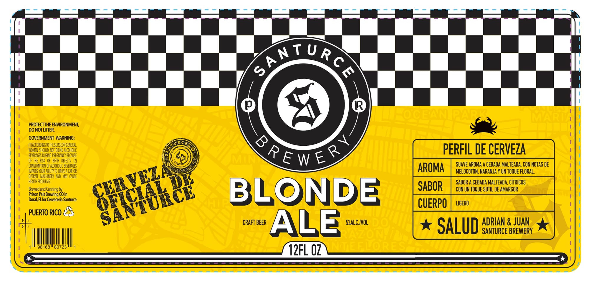 Santurce Blonde Ale by Santurce Brewery - beer label