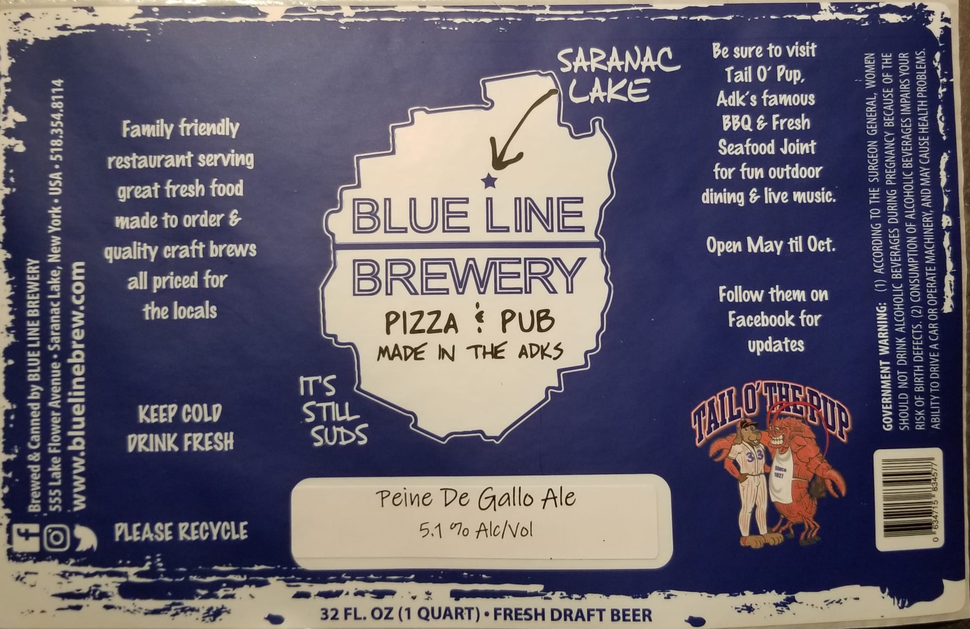 Peine De Gallo Ale by Blue Line Brewery - beer label
