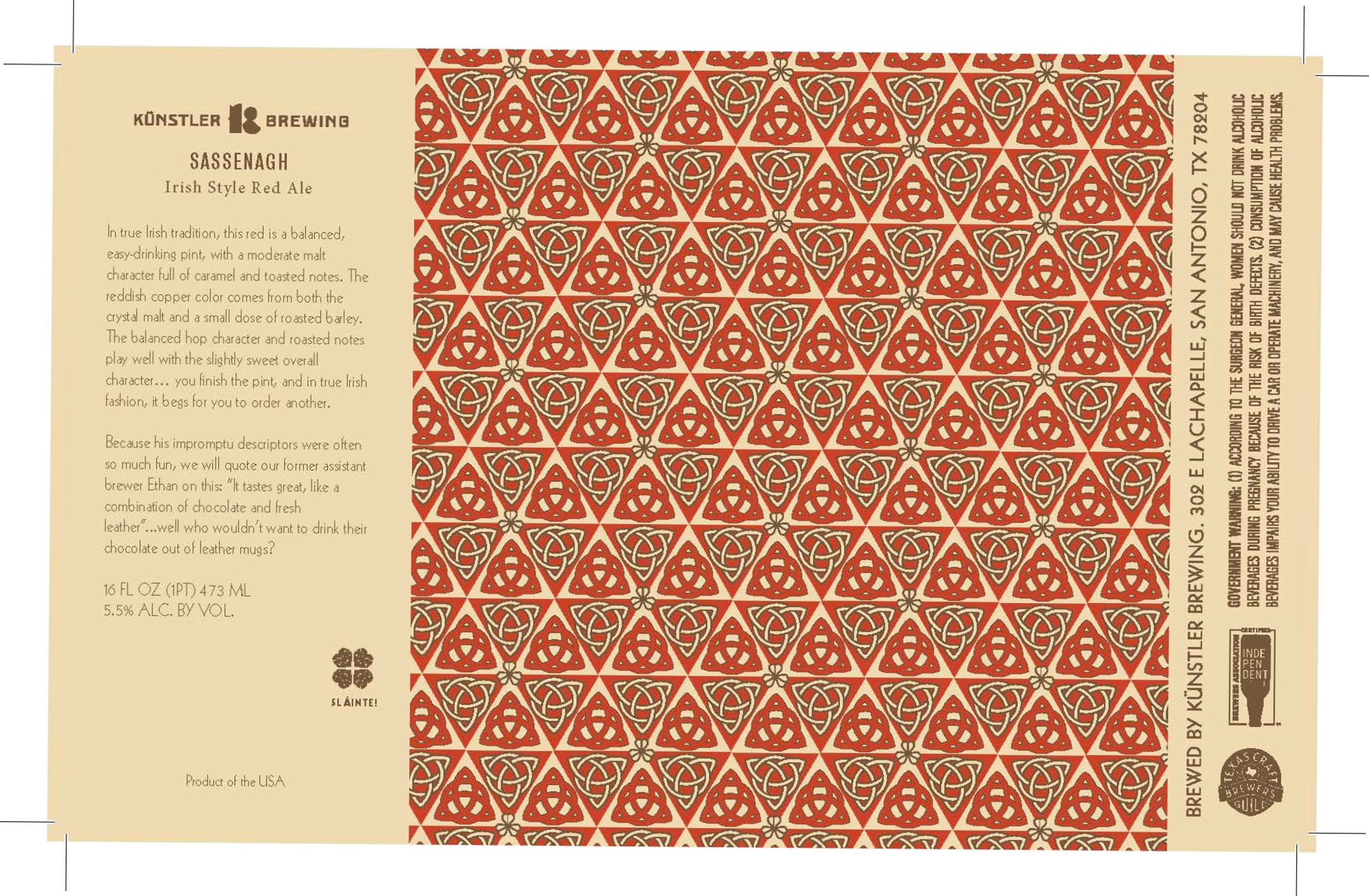 Sassenagh by Künstler Brewing - beer label