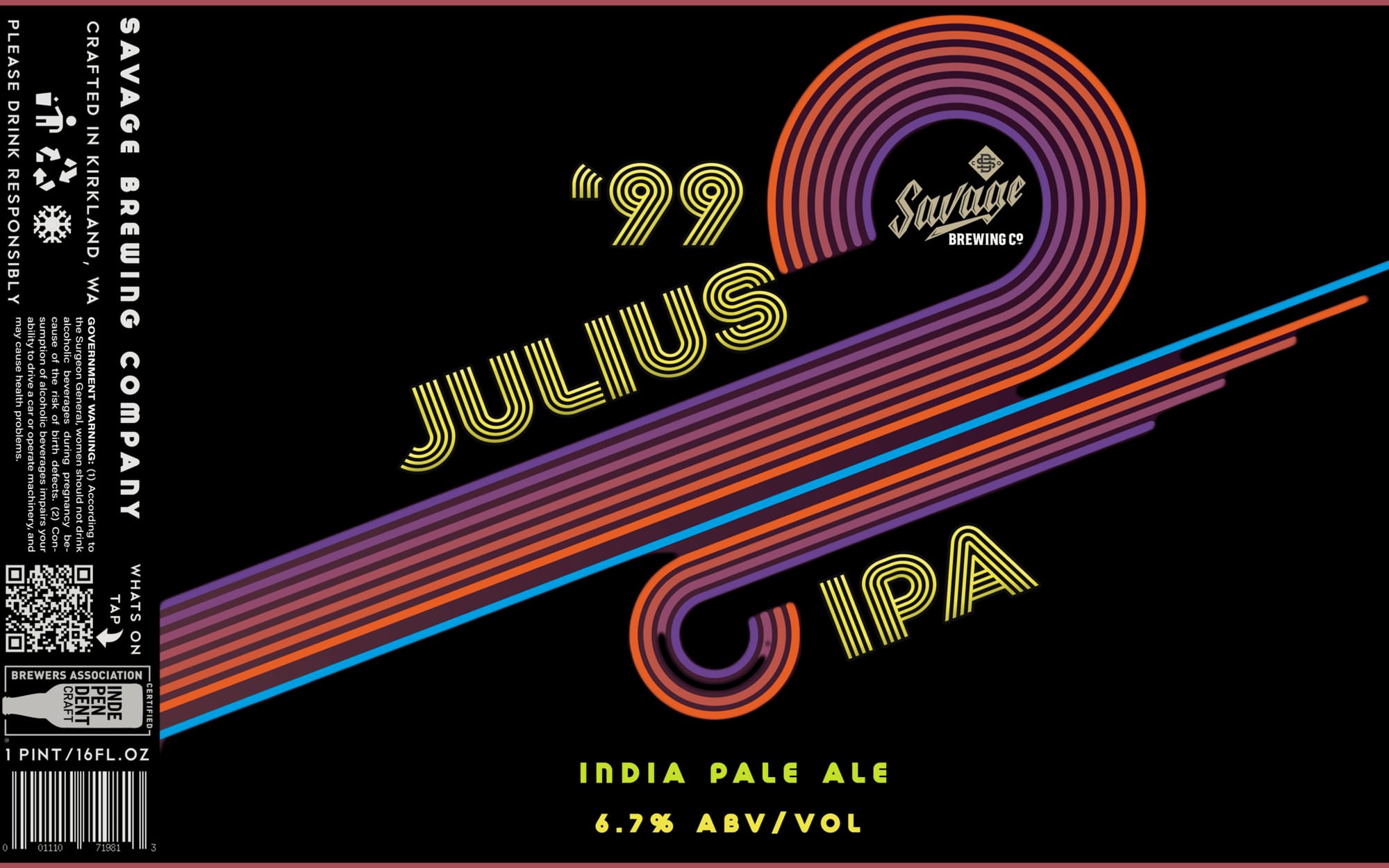 ‘99 Julius IPA by Savage Brewing Co - beer label