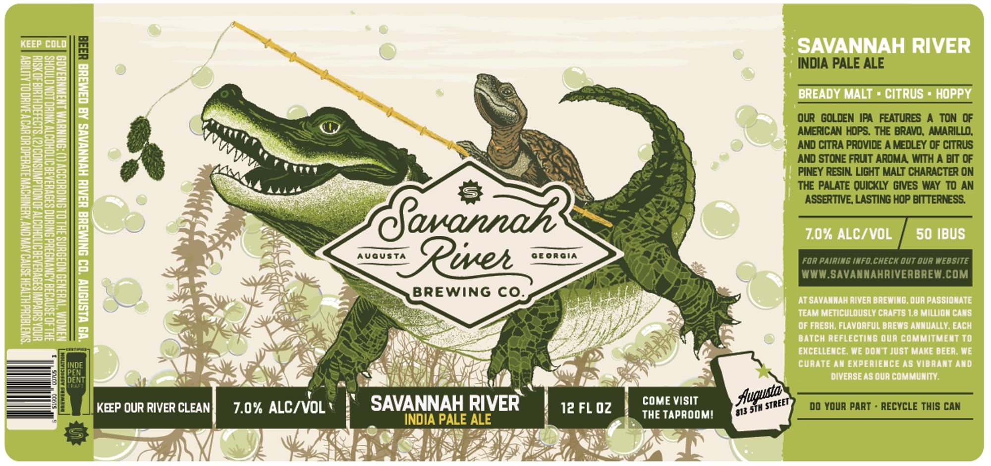 India Pale Ale by Savannah River Brewing Co. - beer label