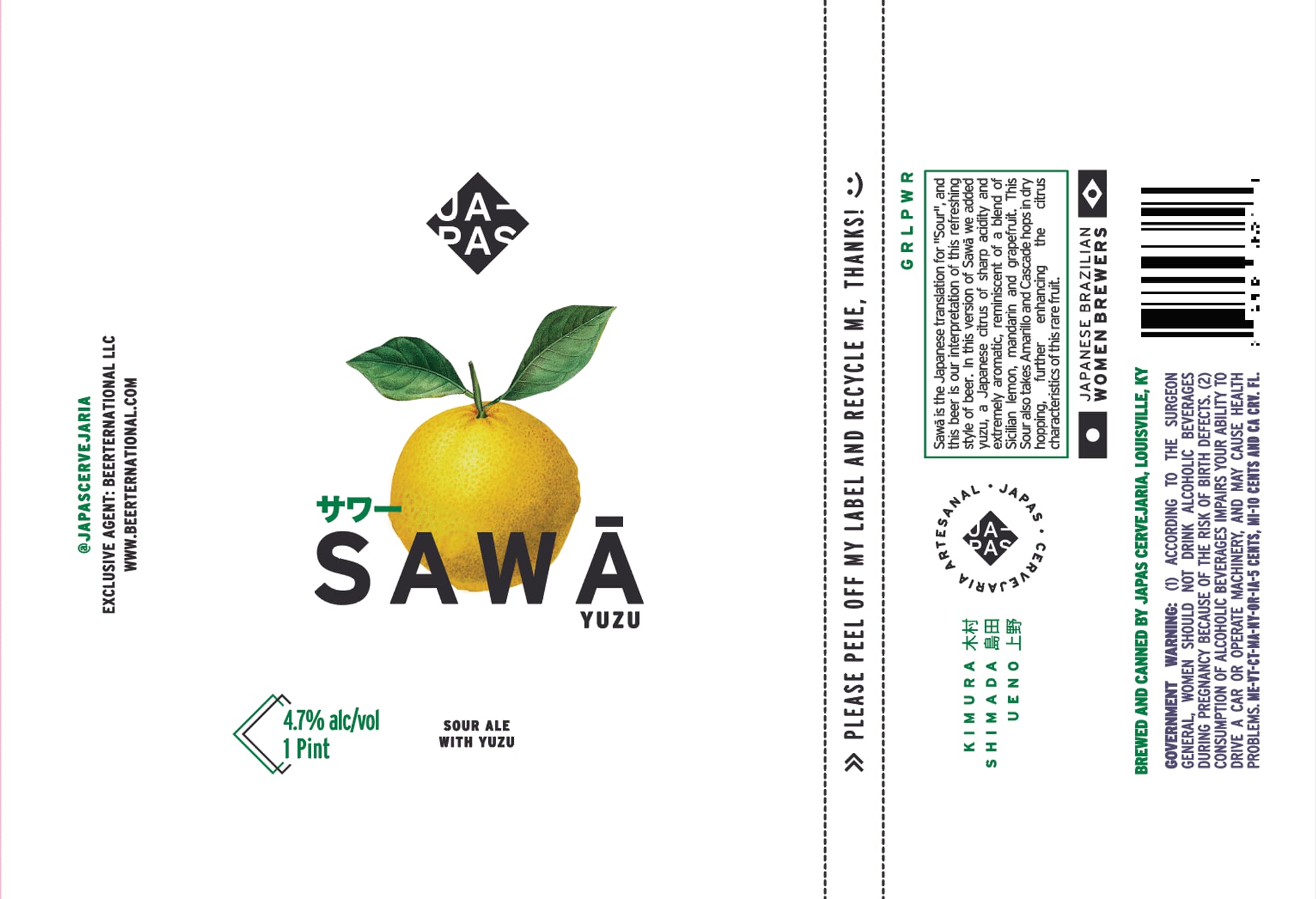 Sawā Yuzu by Japascerveceria Jaria - beer label