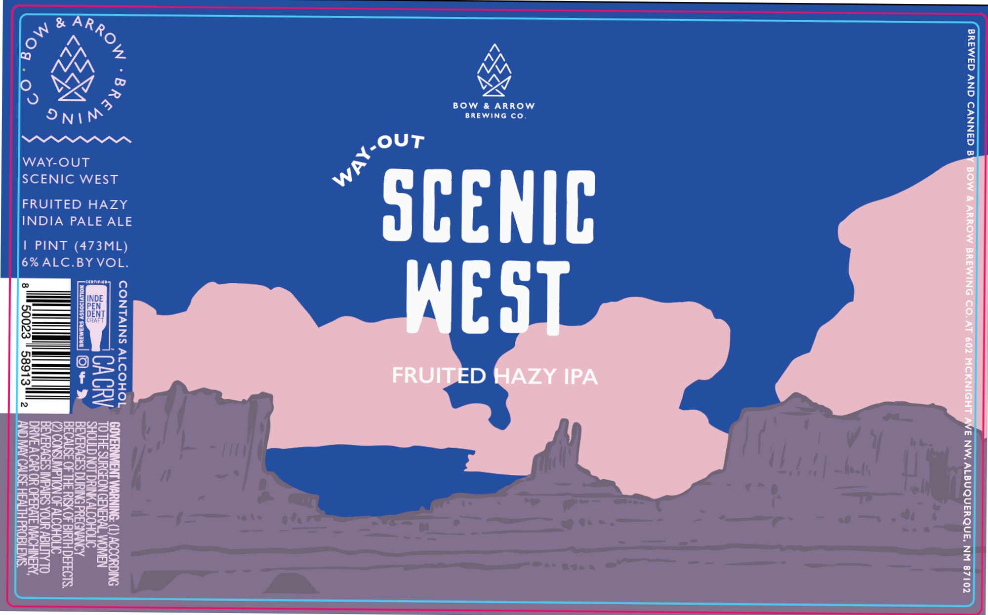 Scenic West by Bow & Arrow Brewing Co. - beer label