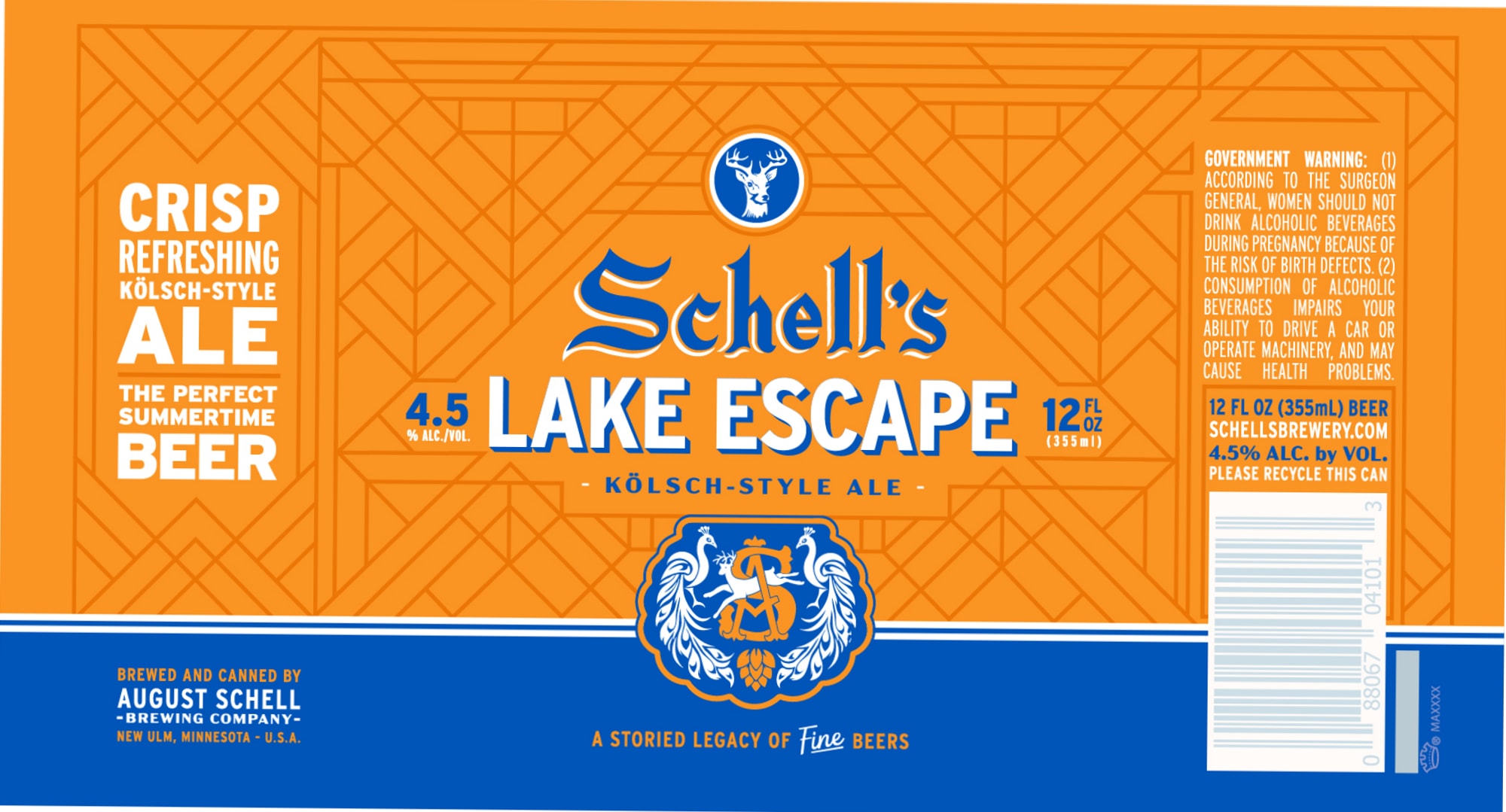 Schell's Lake Escape by August Schell Brewing Company - beer label