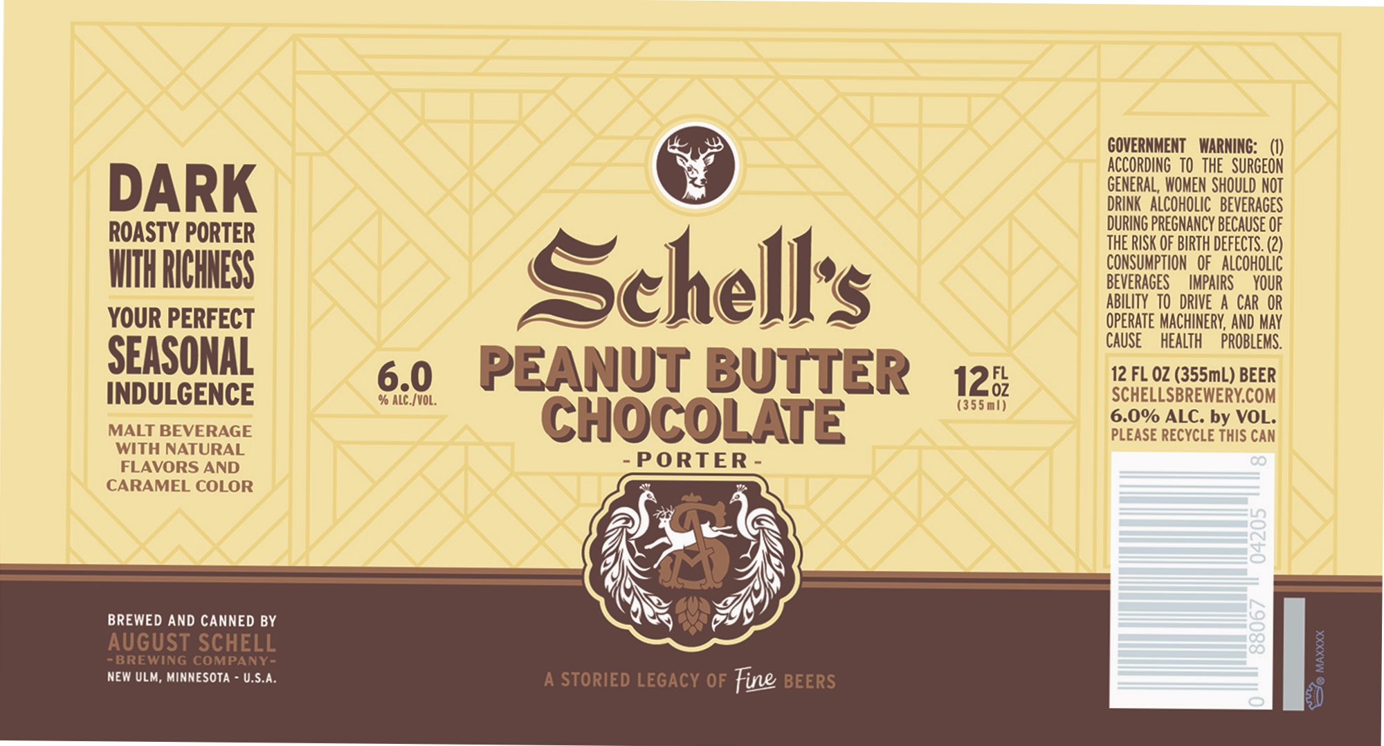 Schell's Peanut Butter Chocolate Porter by August Schell Brewing Company - beer label