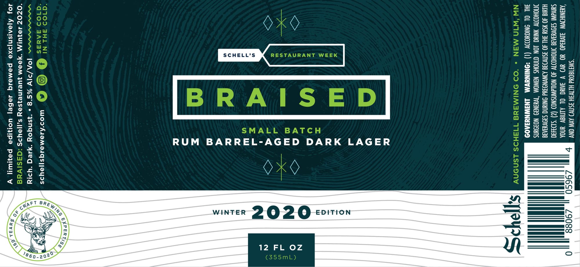 Braised by Schell’s Brewing Co. - beer label