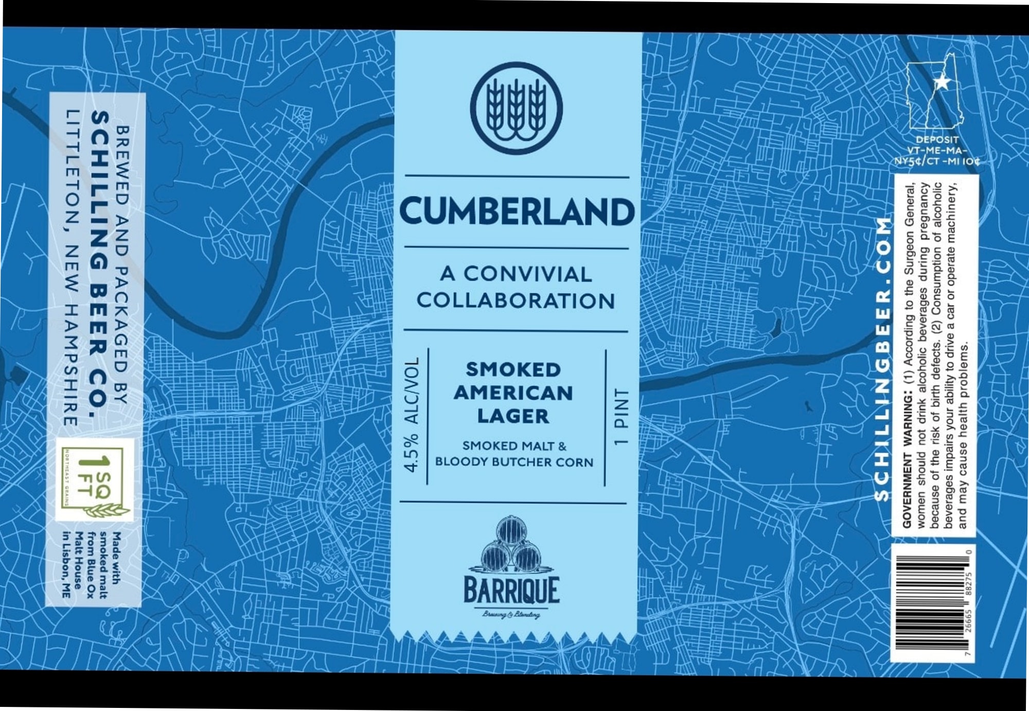 Schilling Beer Co. - Smoked American Lager by Cumberland Brewing Co. - beer label
