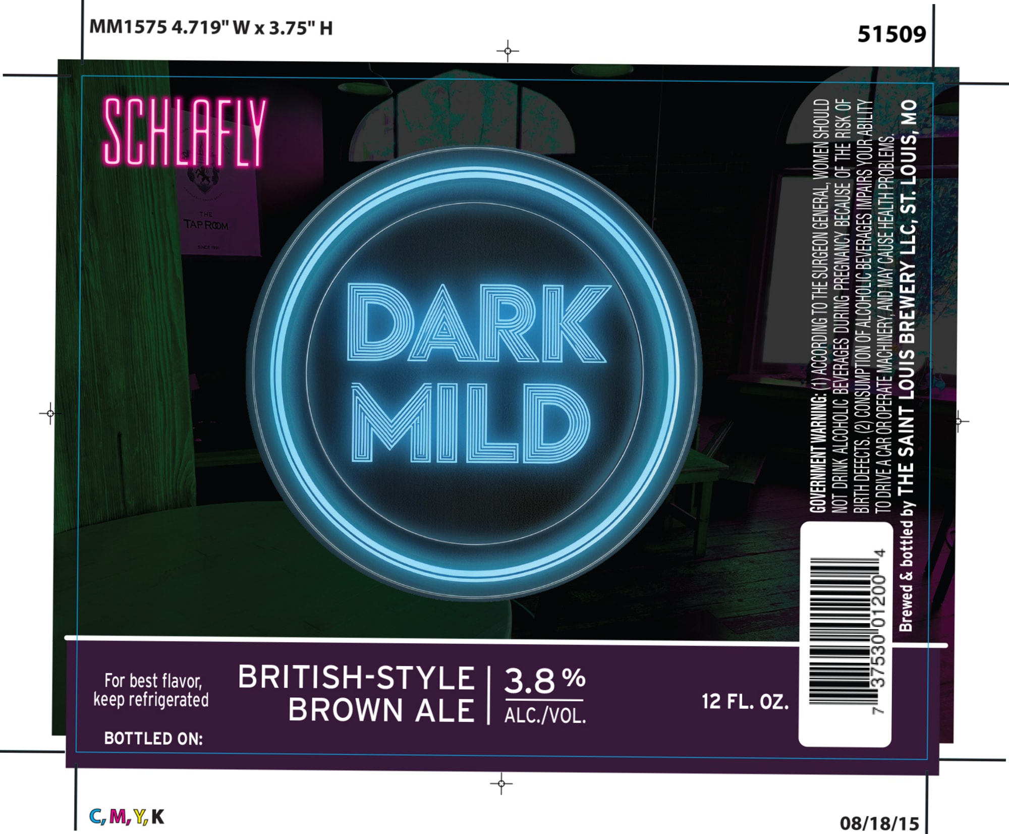 Schlafly Dark Mild by The Saint Louis Brewery - beer label