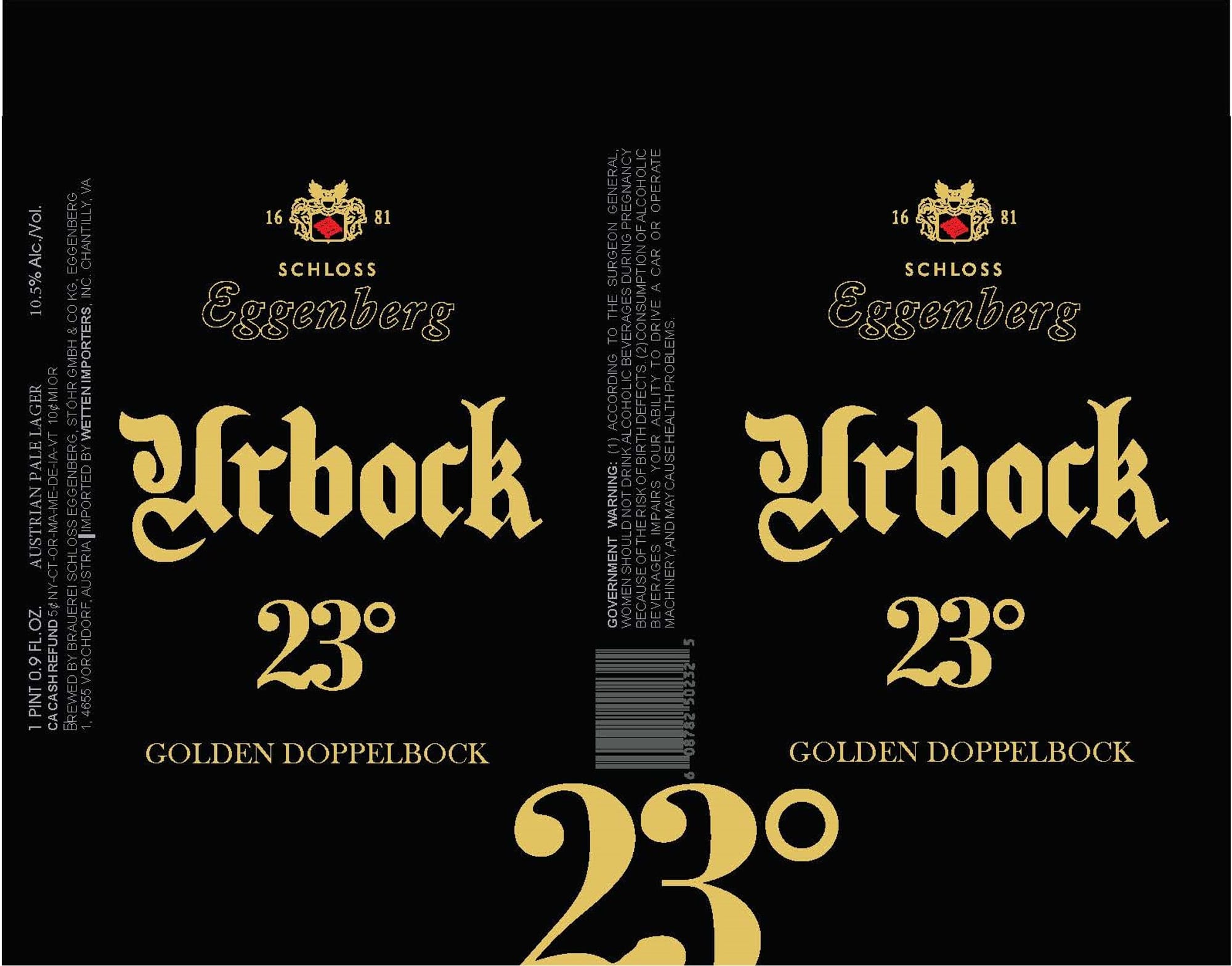 Arbock 23° by Schloss Eggenberg - beer label