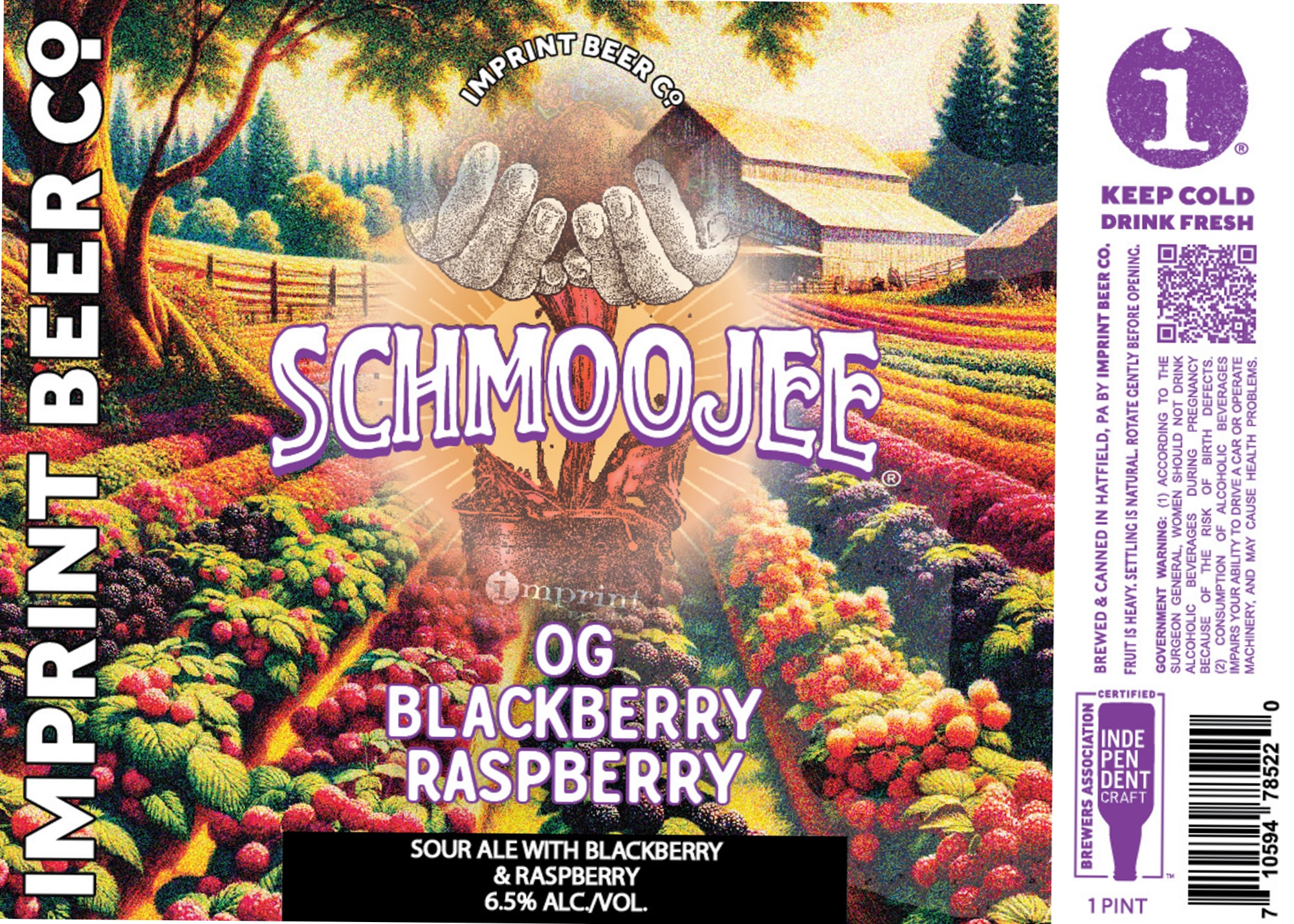 Schmoojee OG Blackberry Raspberry by Imprint Beer Co. - beer label