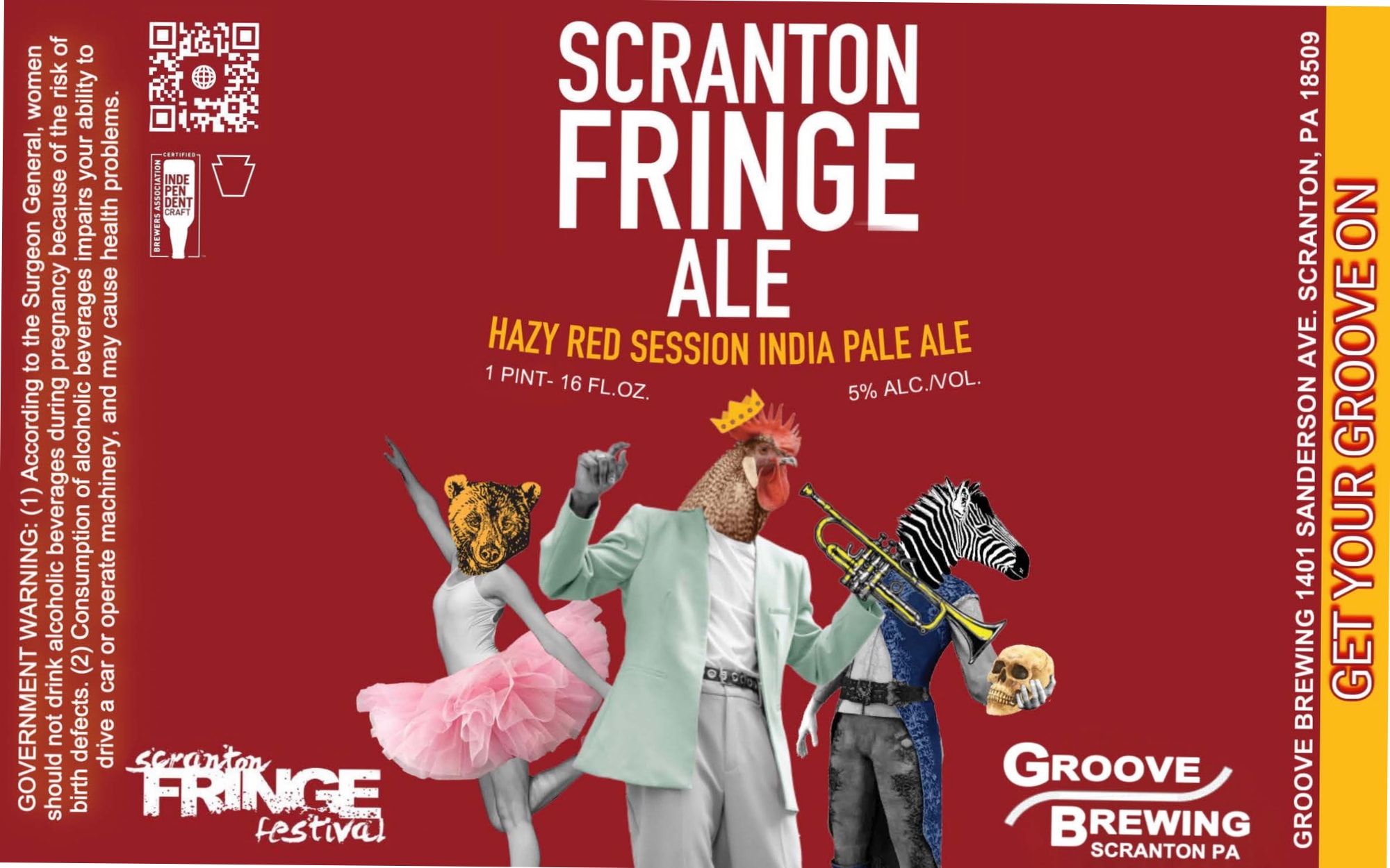 Scranton Fringe Ale by Groove Brewing - beer label