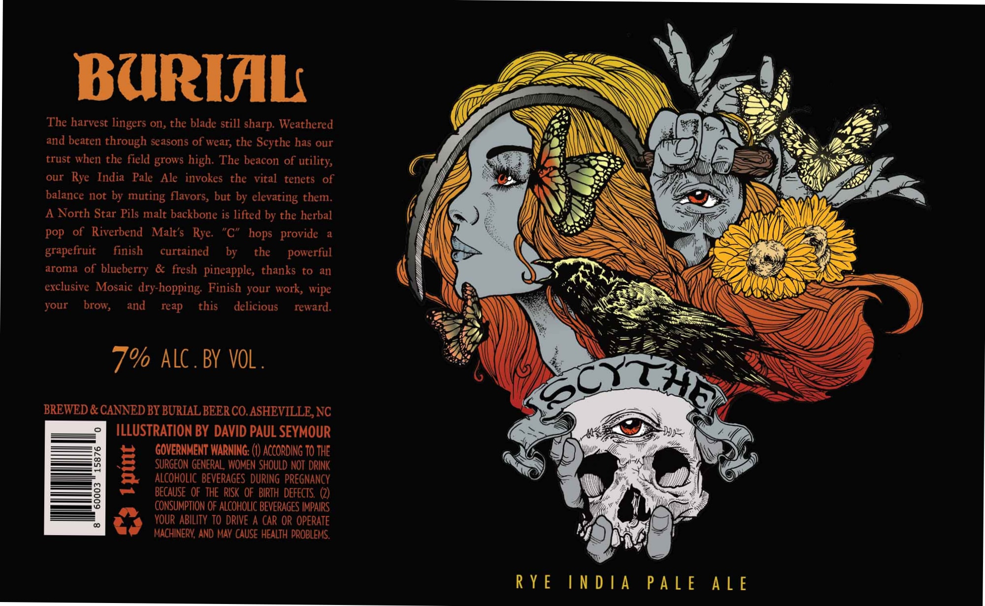 Scythe Rye India Pale Ale by Burial Beer Co. - beer label