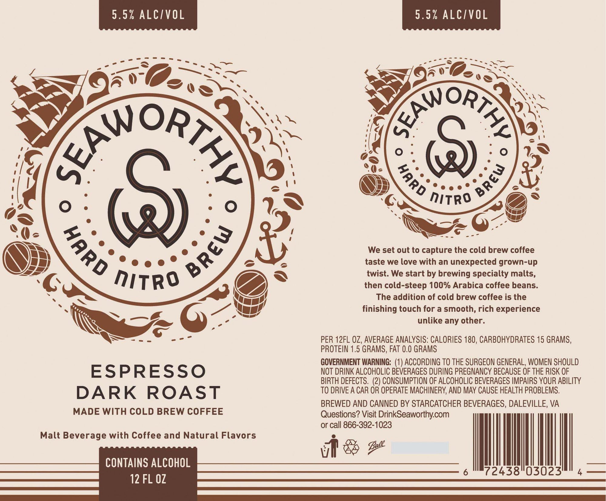 Espresso Dark Roast by Seaworthy Beverage Company - beer label