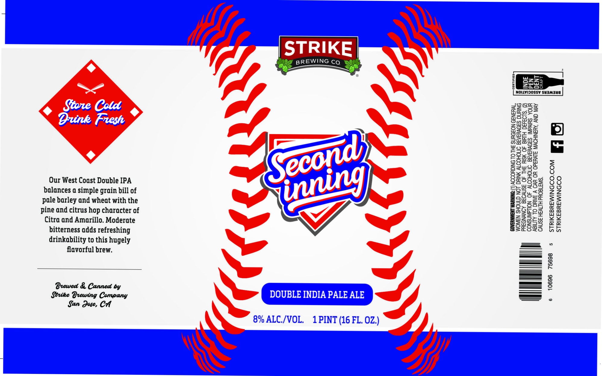 Second Inning by Strike Brewing Co. - beer label
