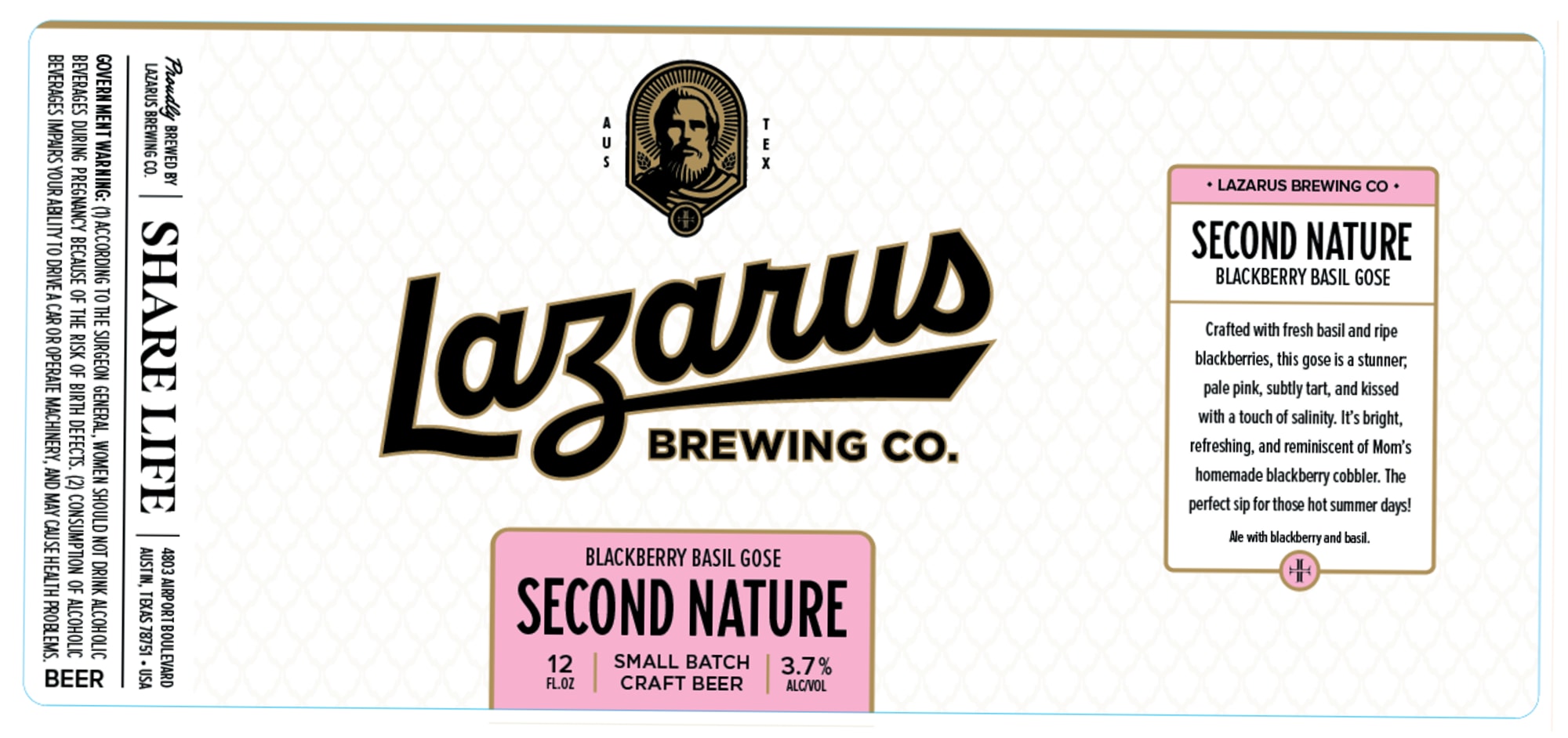 Second Nature by Lazarus Brewing Co. - beer label